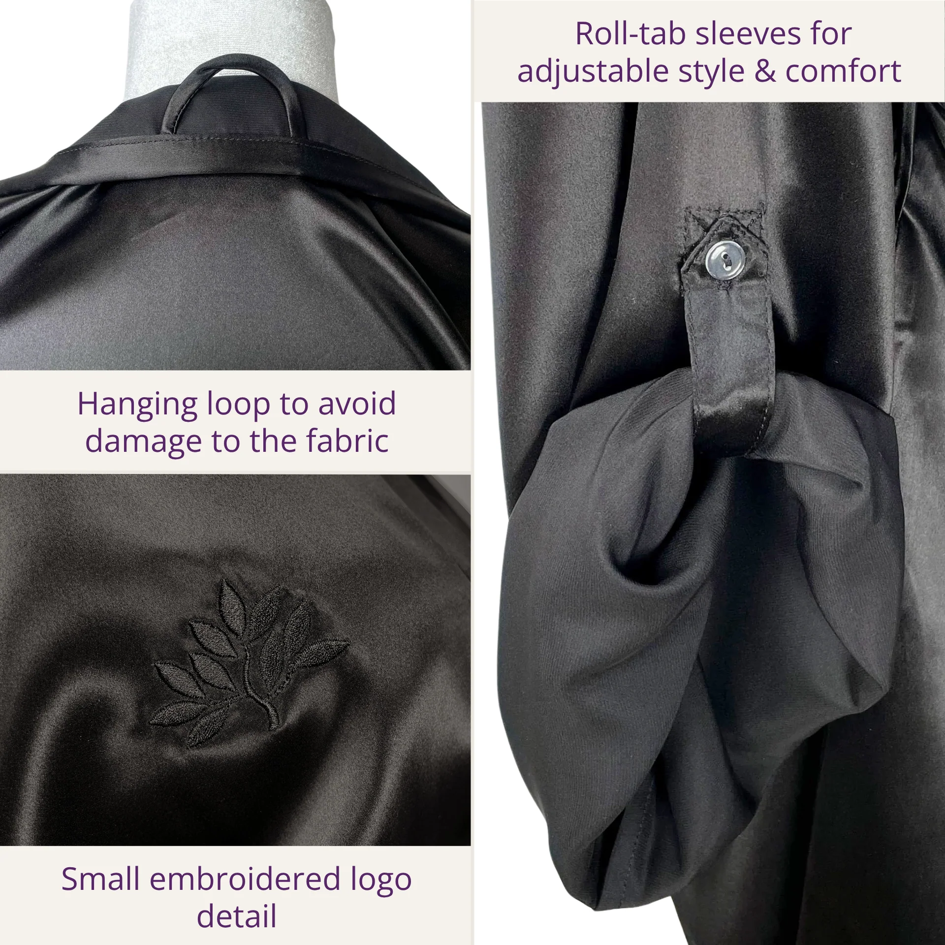 100% Pure Silk Robe - Cabernet - Image 3