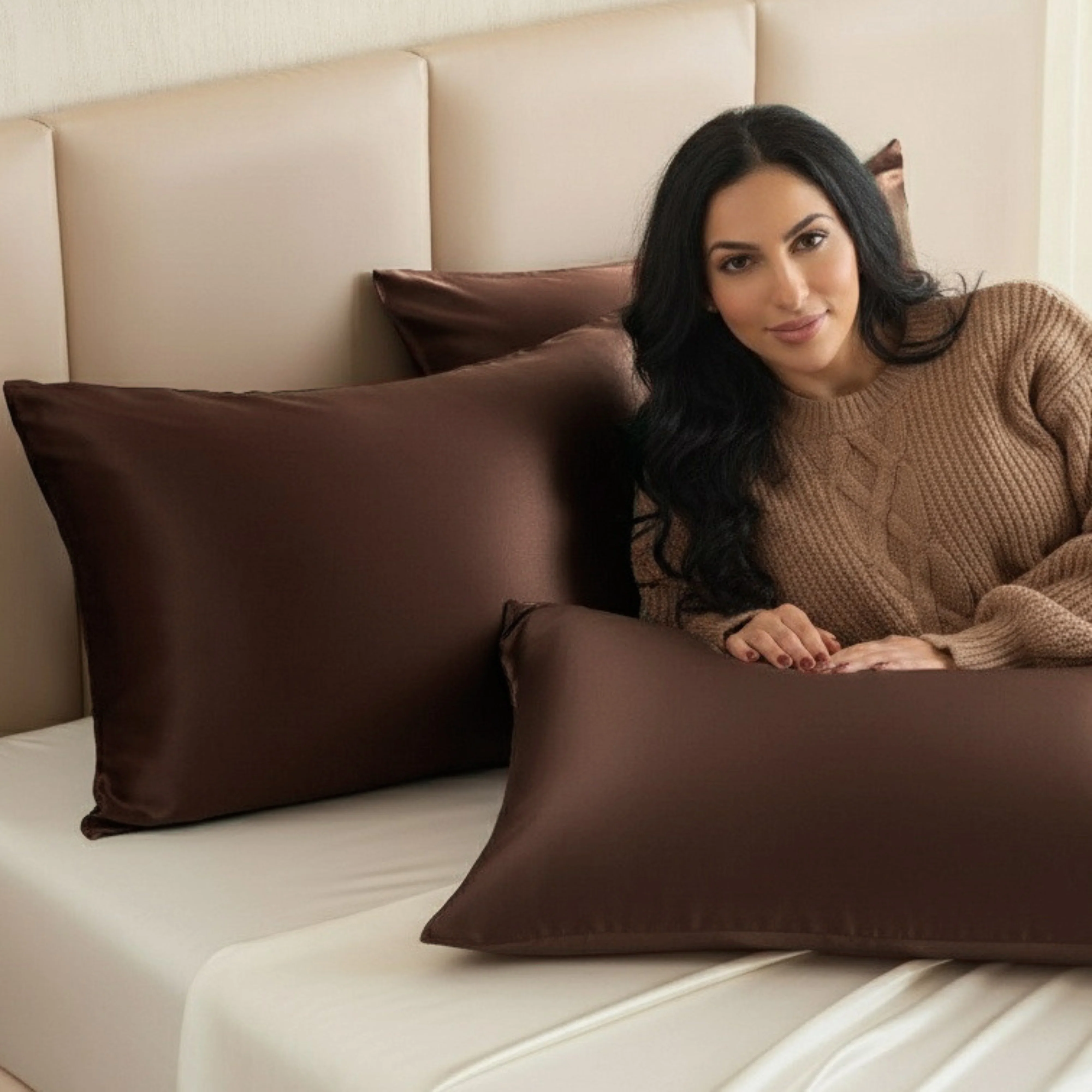 19 Momme Silk Pillowcase - Chocolate - Image 2