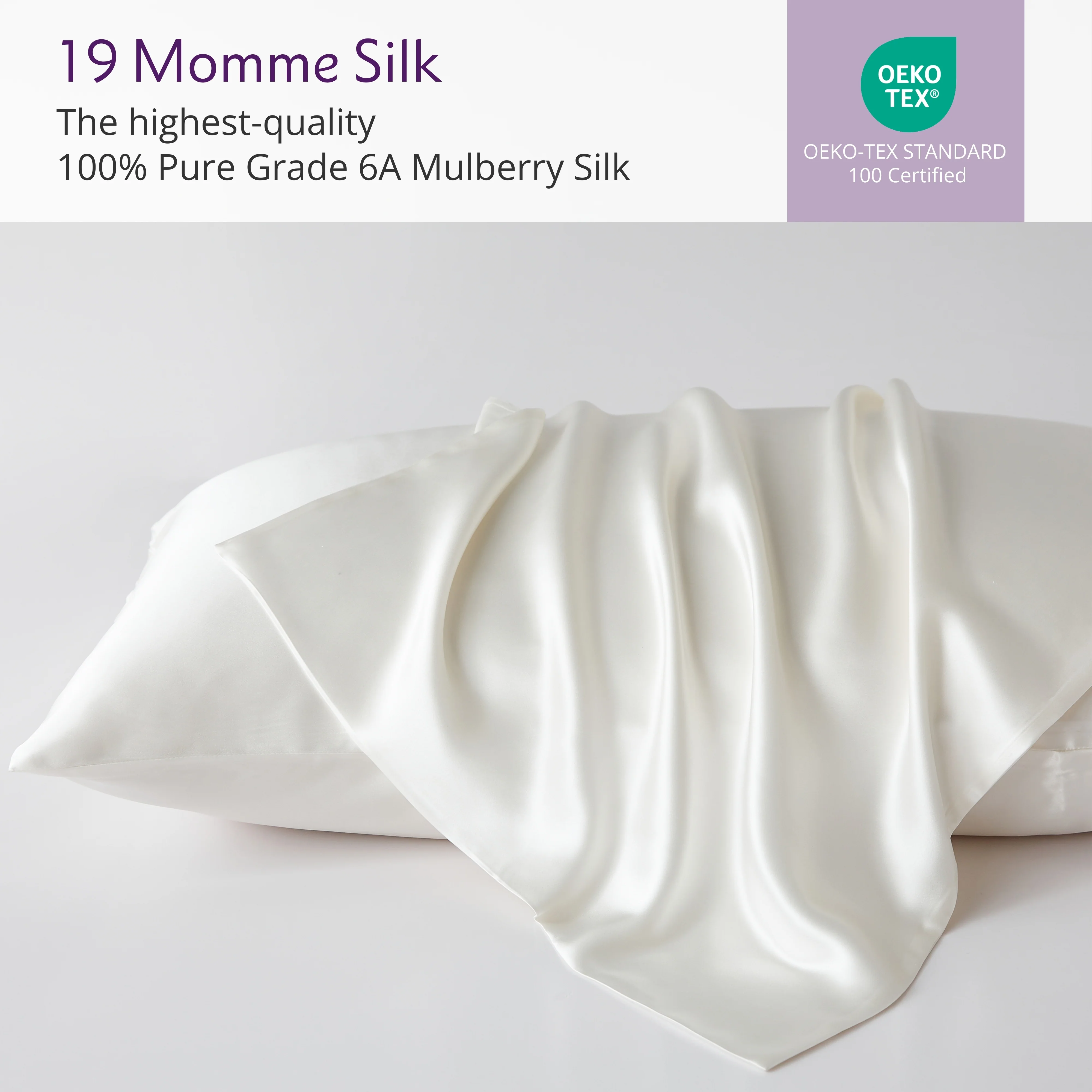 19 Momme Silk Pillowcase - Natural Ivory - Image 4