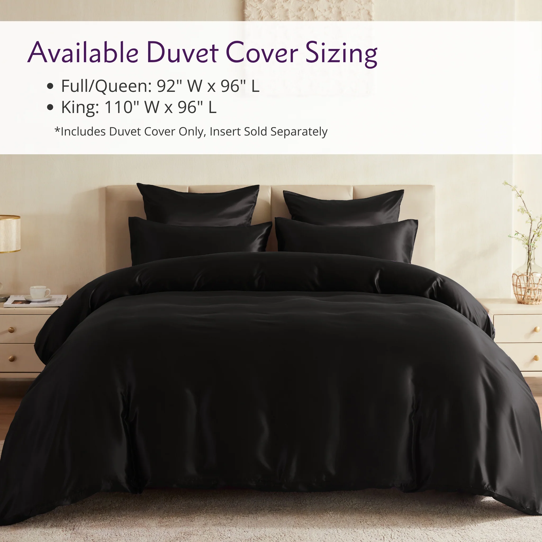 22 Momme Silk Duvet Cover - Black - Image 7
