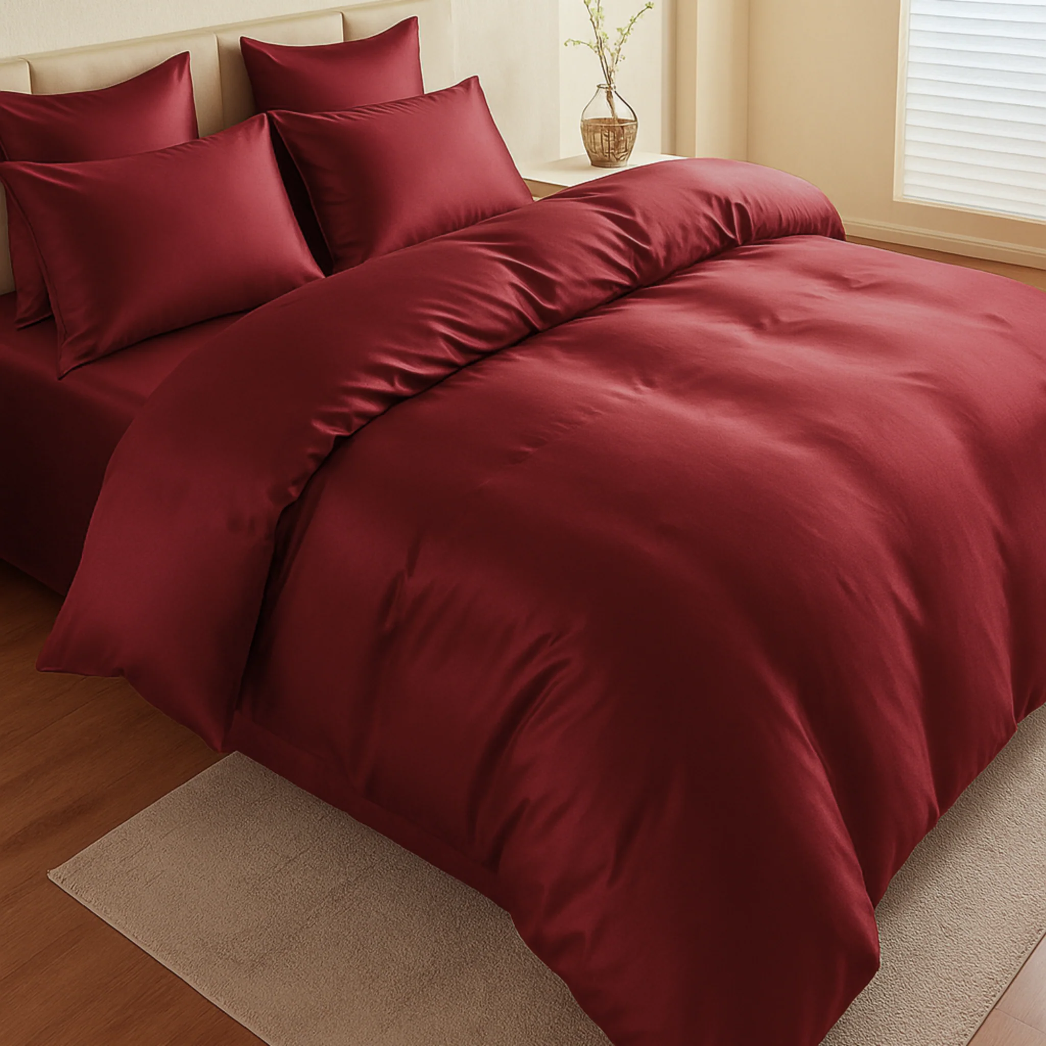 22 Momme Silk Duvet Cover - Cabernet - Image 7