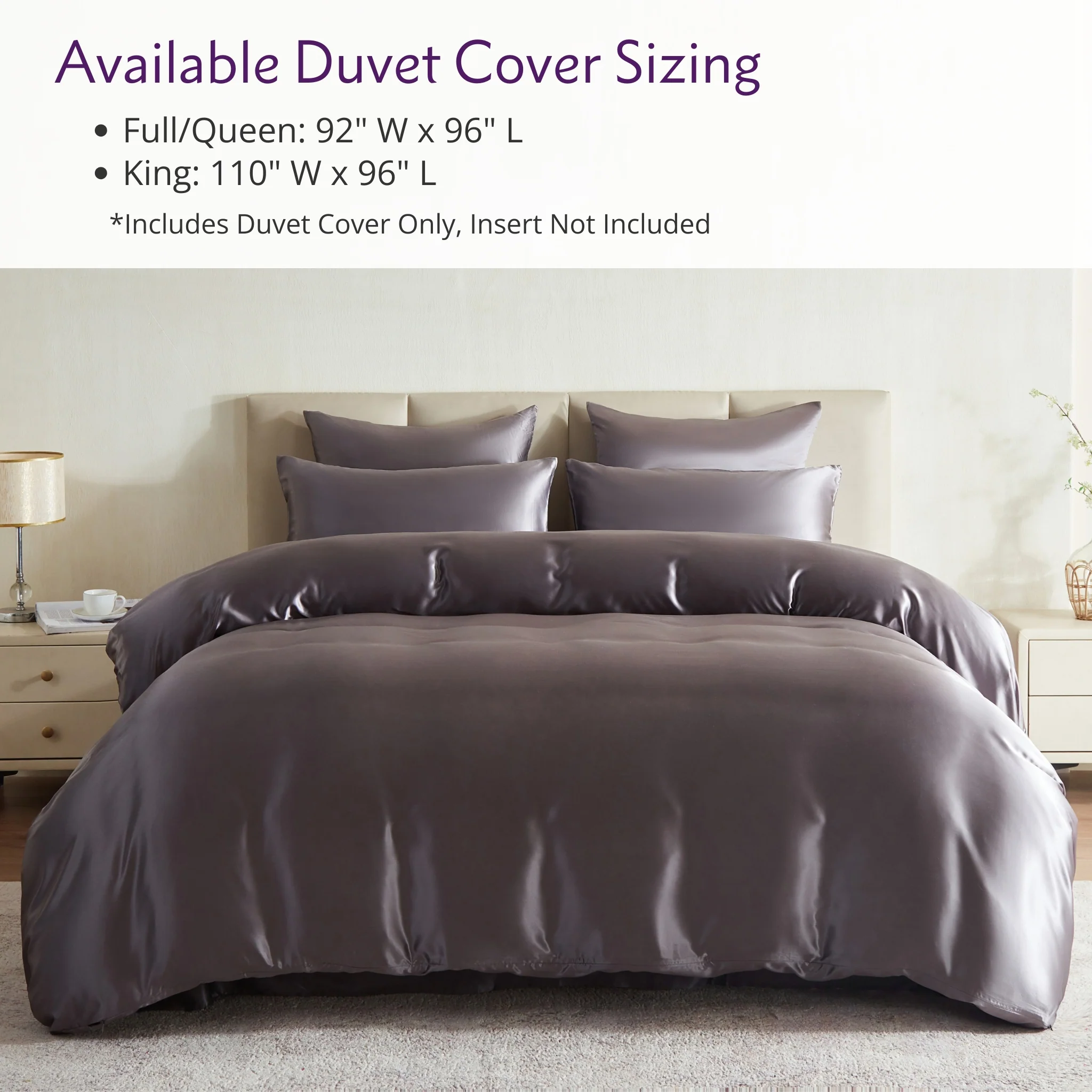 22 Momme Silk Duvet Cover - Gunmetal - Image 7