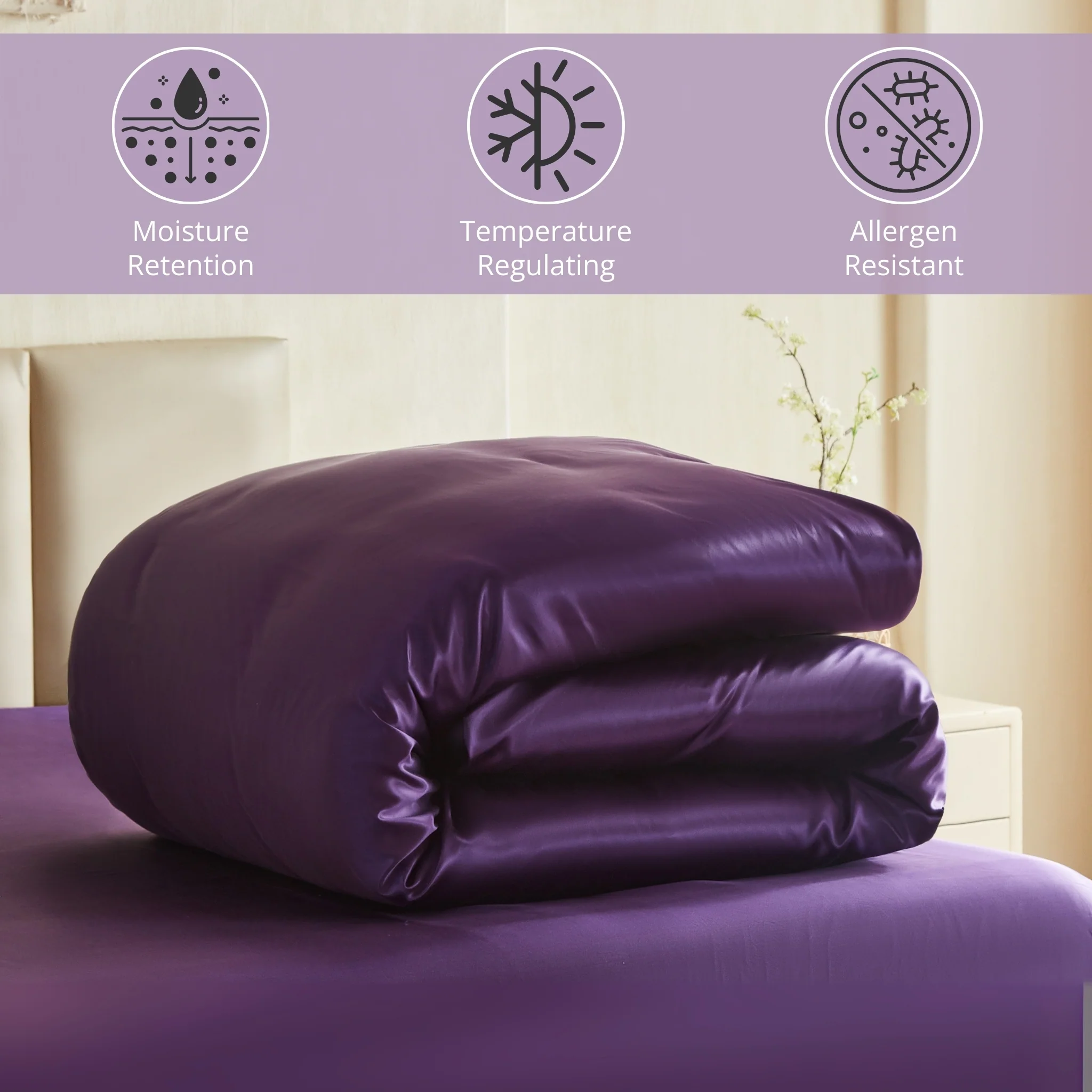 22 Momme Silk Duvet Cover - Plum - Image 4