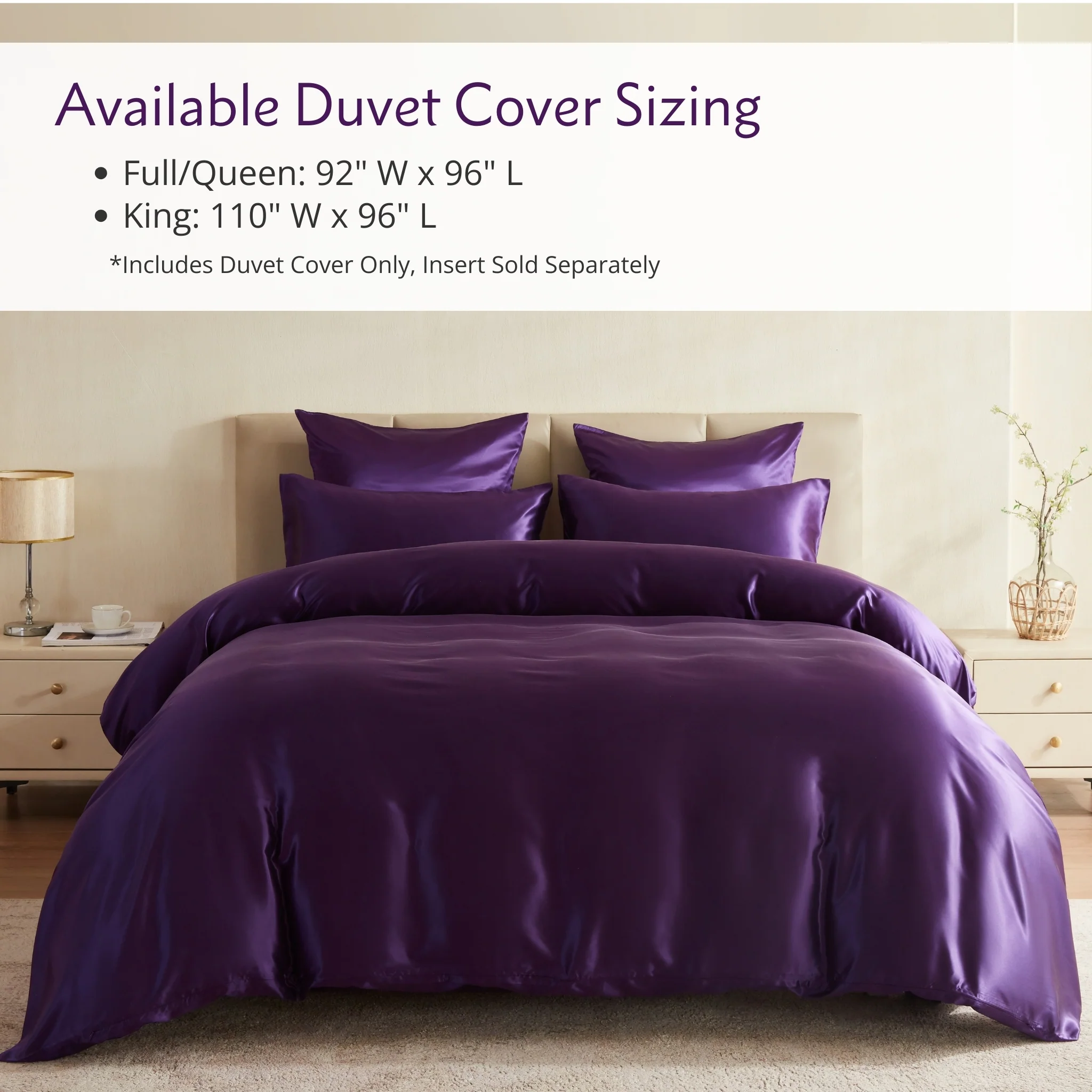 22 Momme Silk Duvet Cover - Plum - Image 6