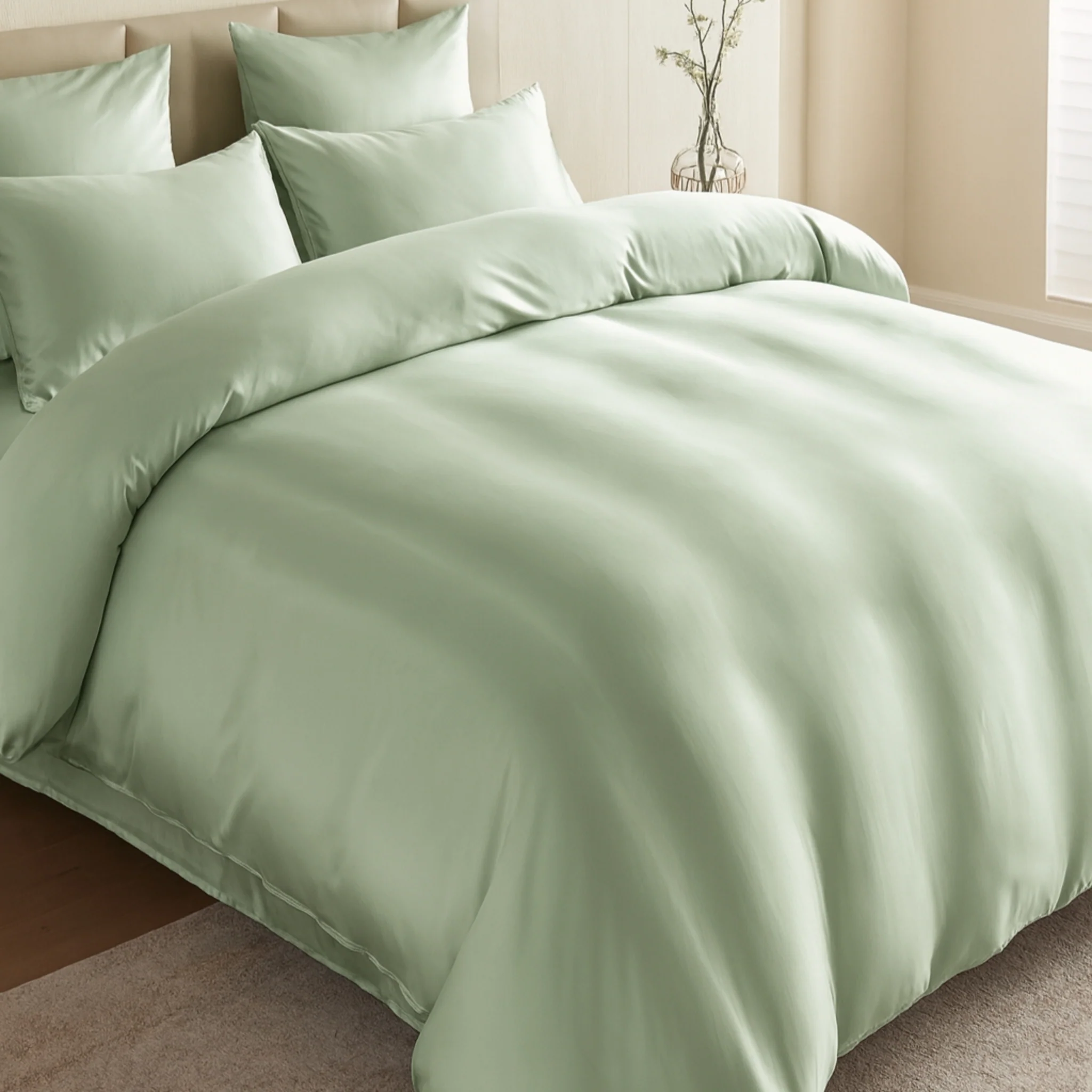22 Momme Silk Duvet Cover - Sage - Image 7