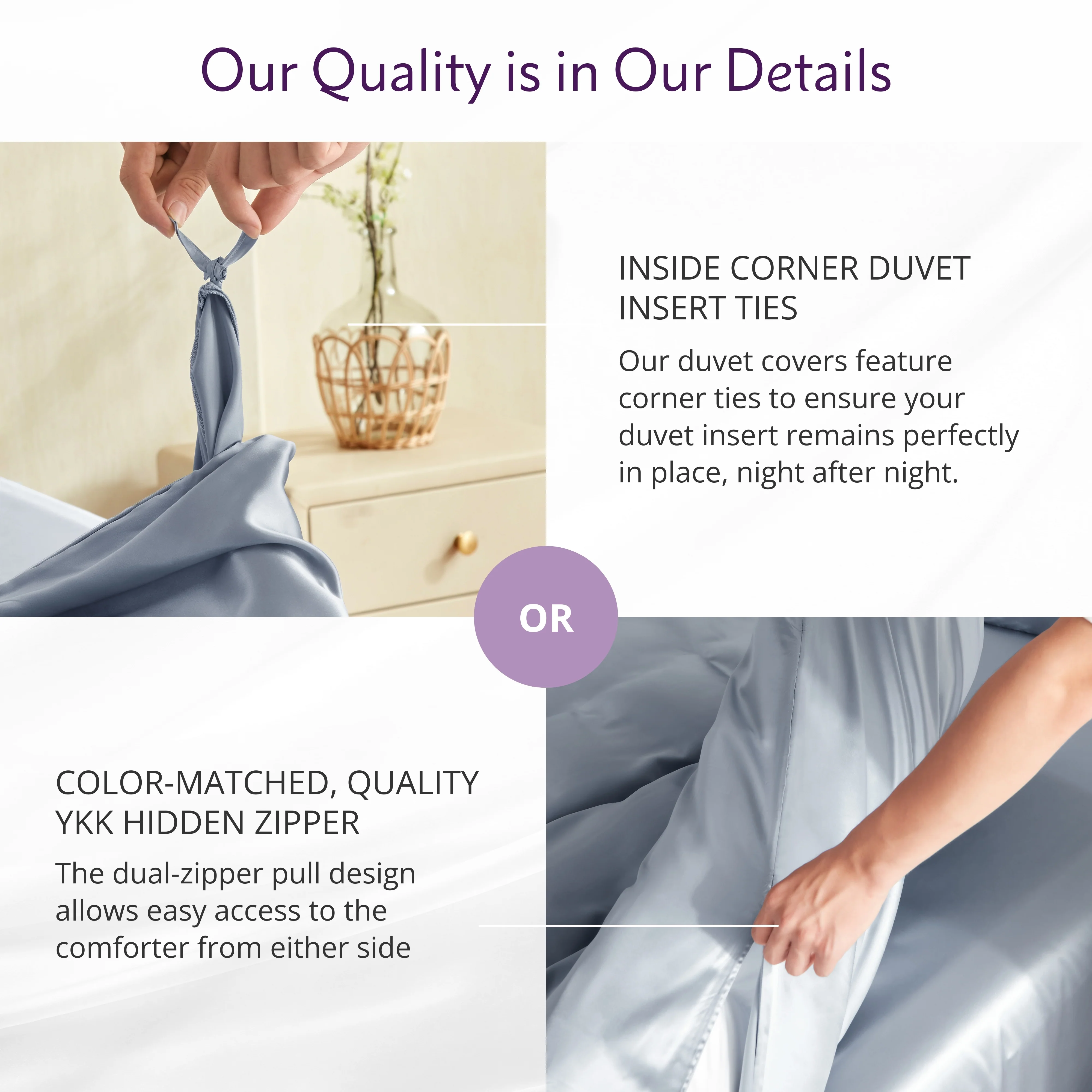 22 Momme Silk Duvet Cover - Steel Blue - Image 5