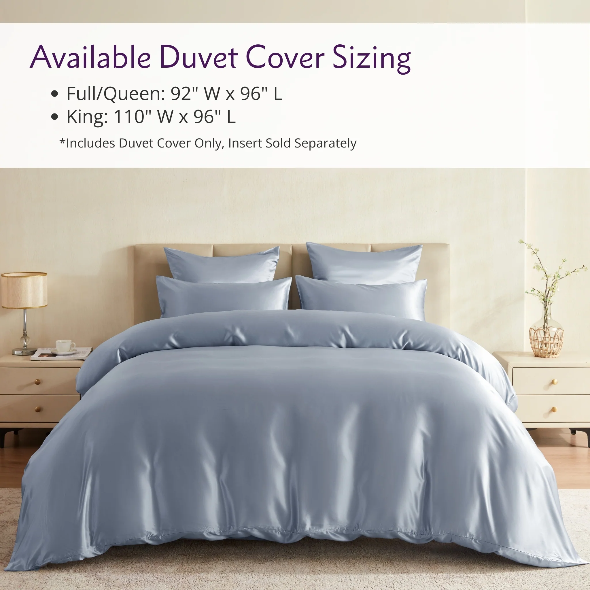 22 Momme Silk Duvet Cover - Steel Blue - Image 7