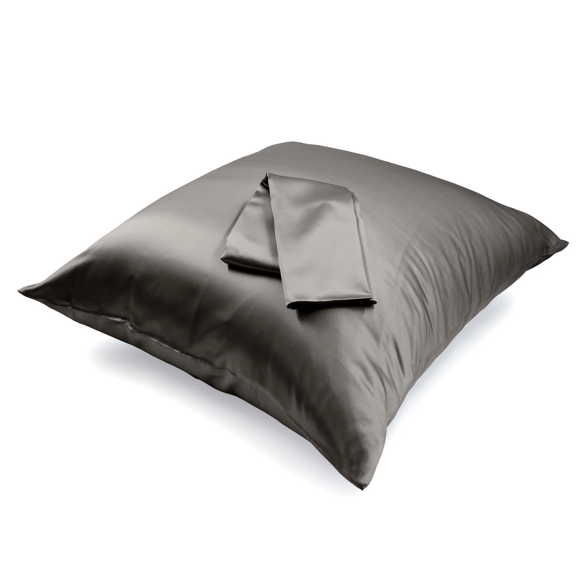 22 Momme Silk Euro Sham - Gunmetal - Image 9