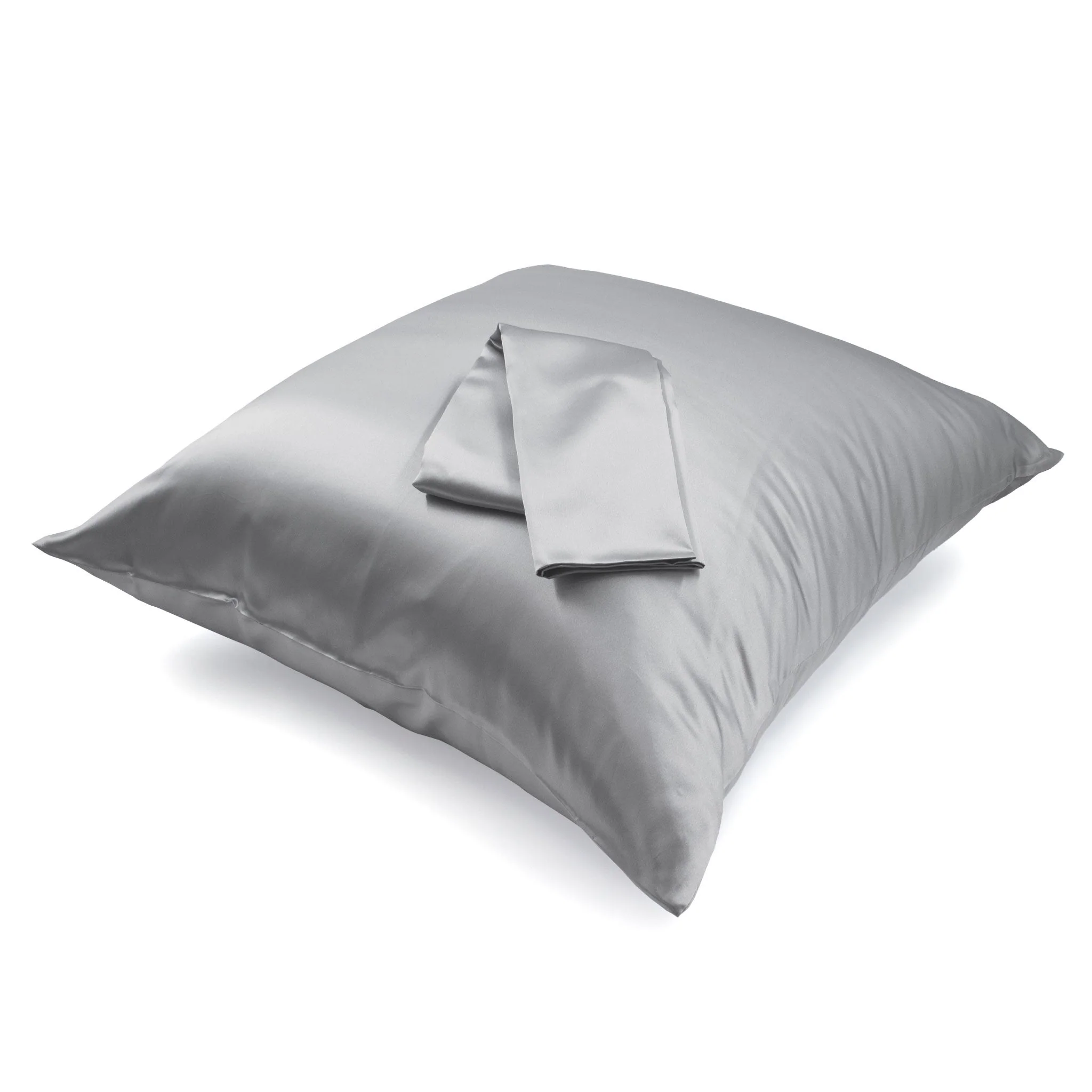 22 Momme Silk Euro Sham - Silver - Image 9