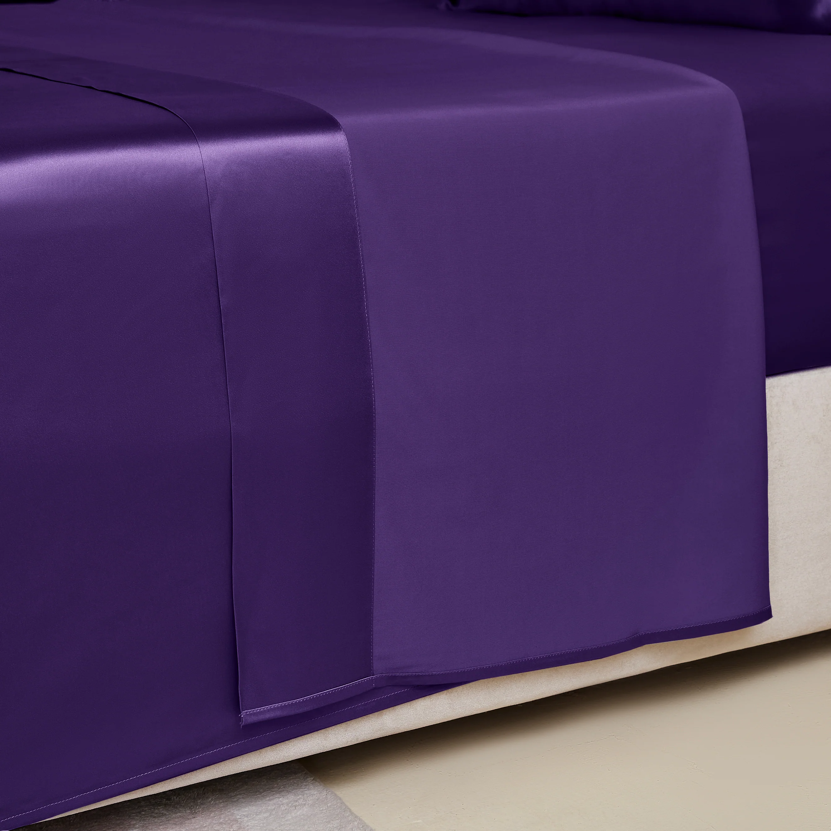 22 Momme Silk Flat Sheet - Plum - Image 4
