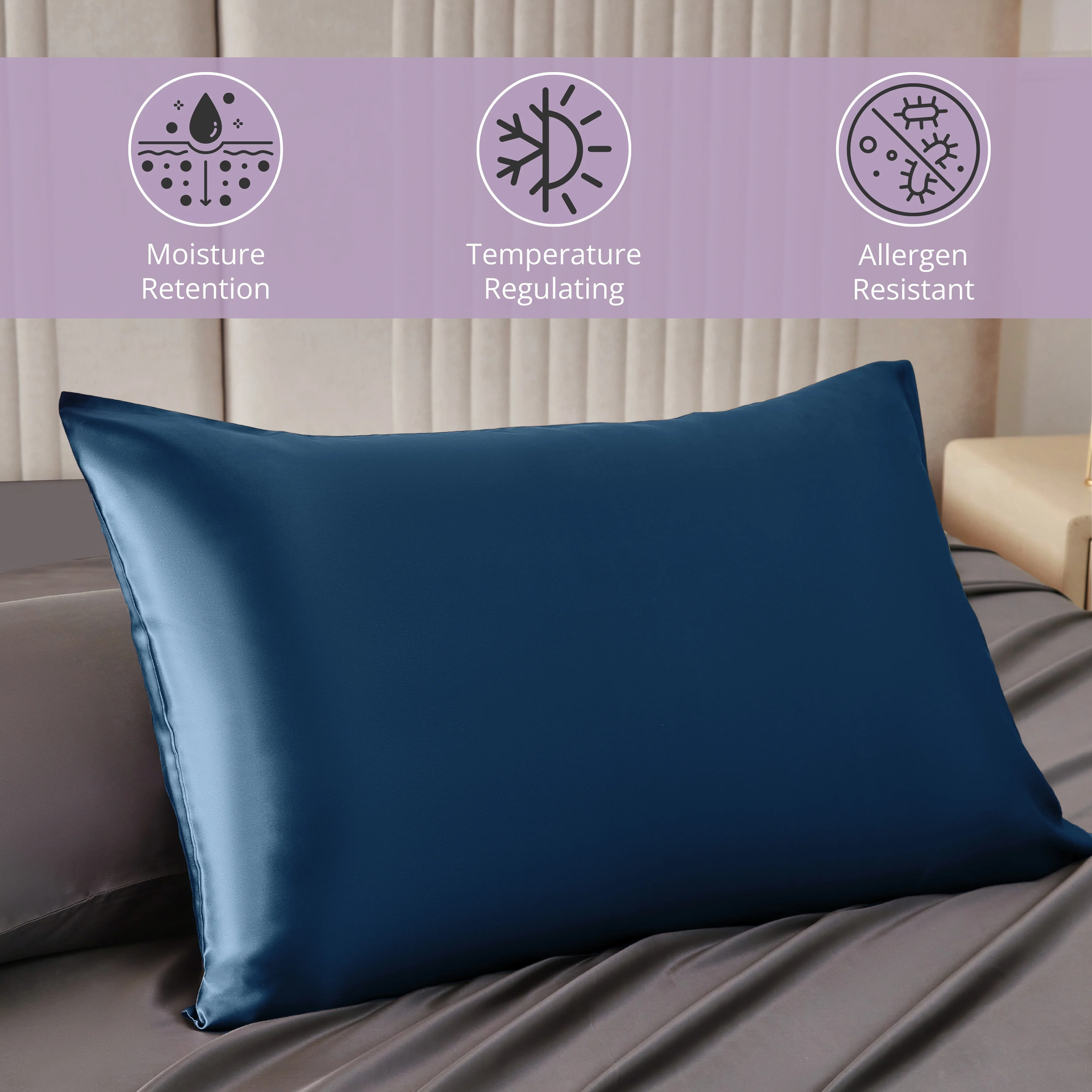 22 Momme Silk Pillowcase - Deep Sea - Image 3