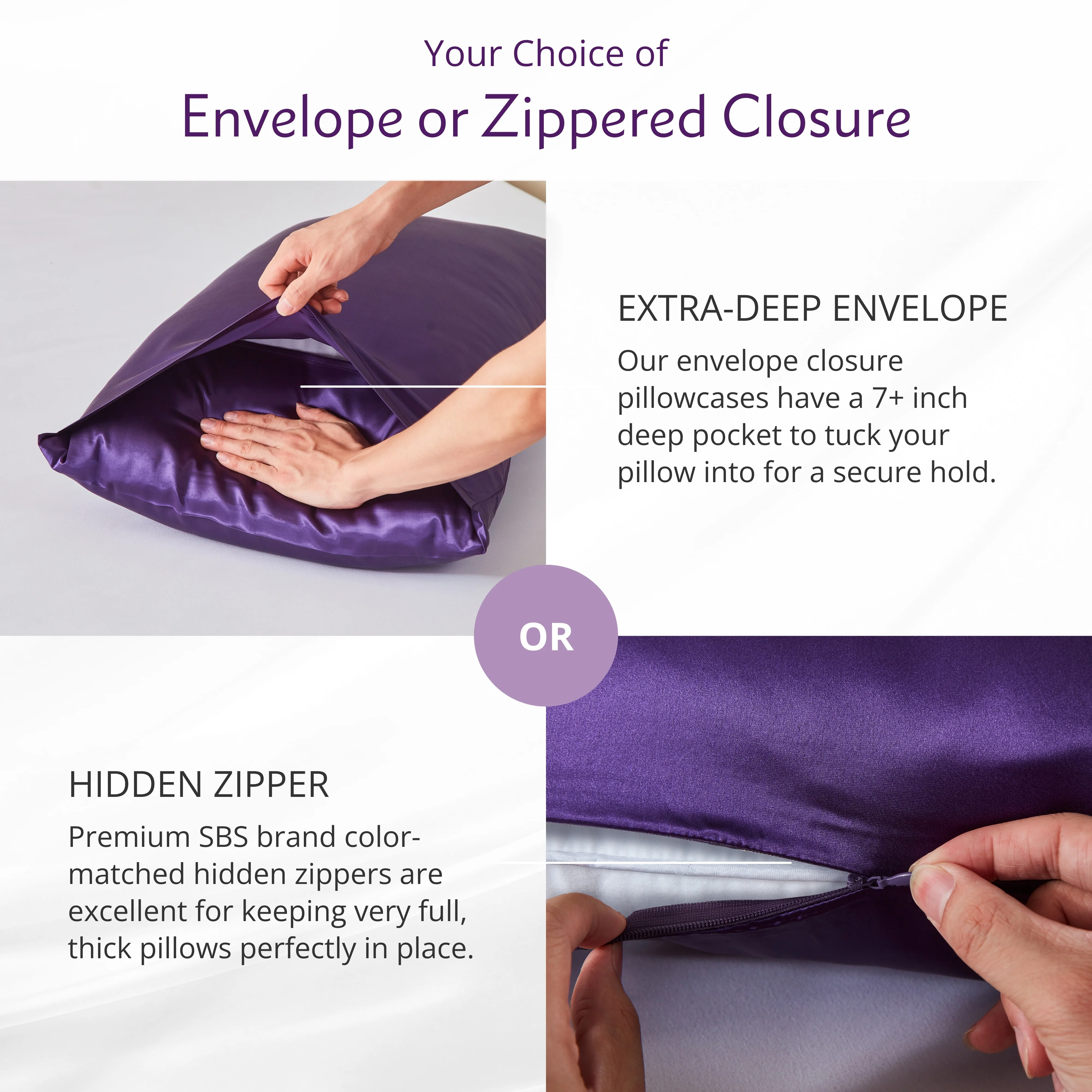 22 Momme Silk Pillowcase - Plum - Image 6
