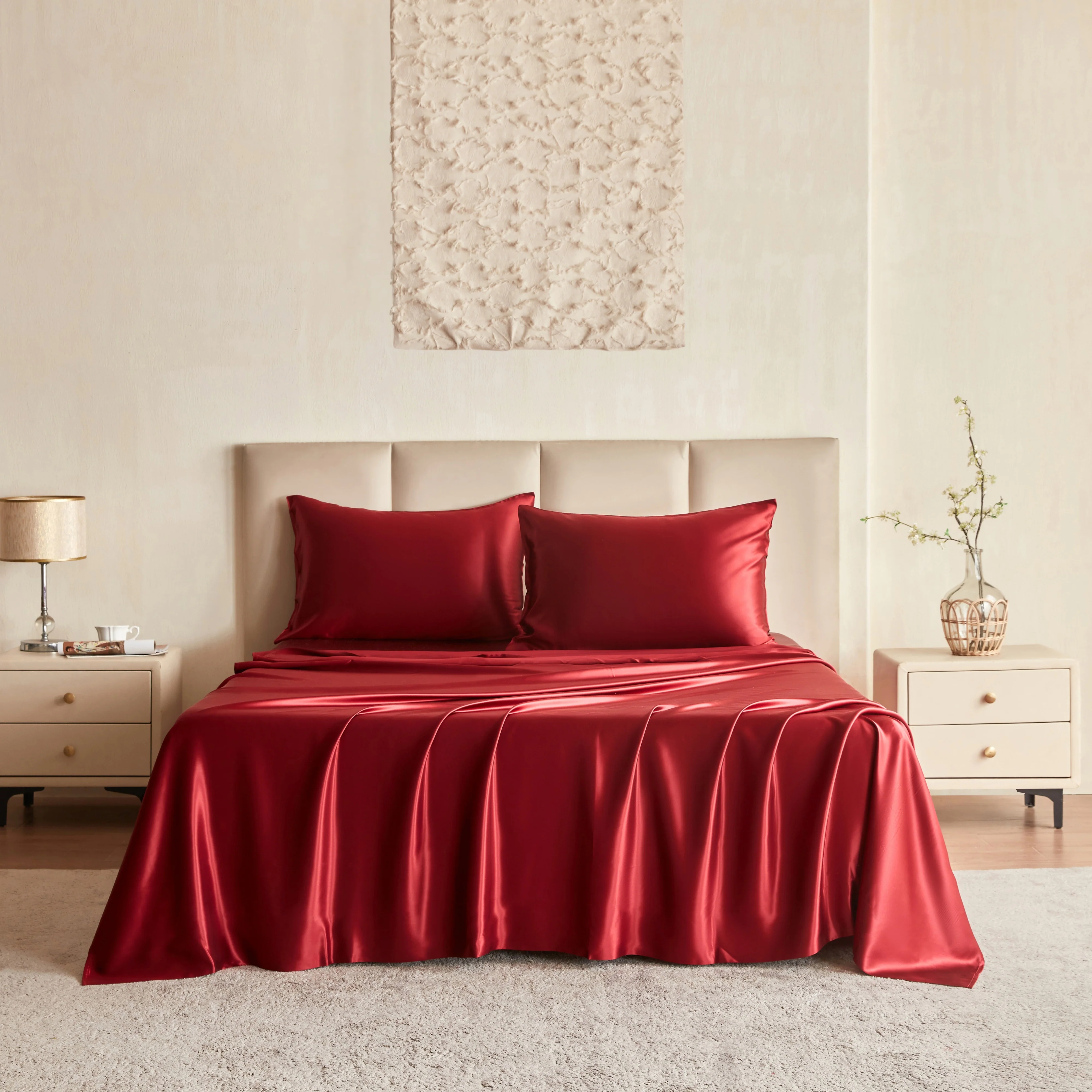 22 Momme Silk Sheet Set - Cabernet - Image 10