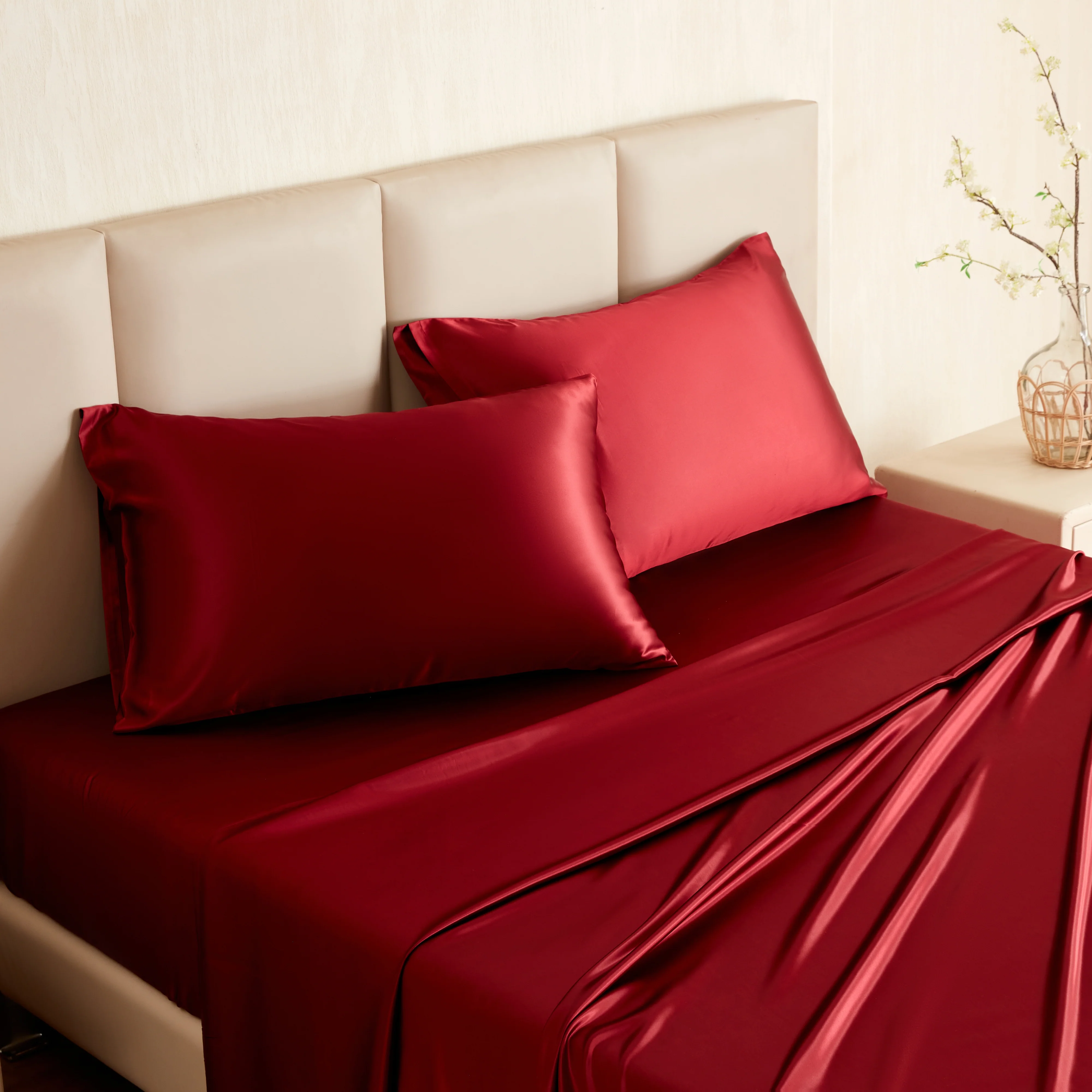 22 Momme Silk Sheet Set - Cabernet - Image 11