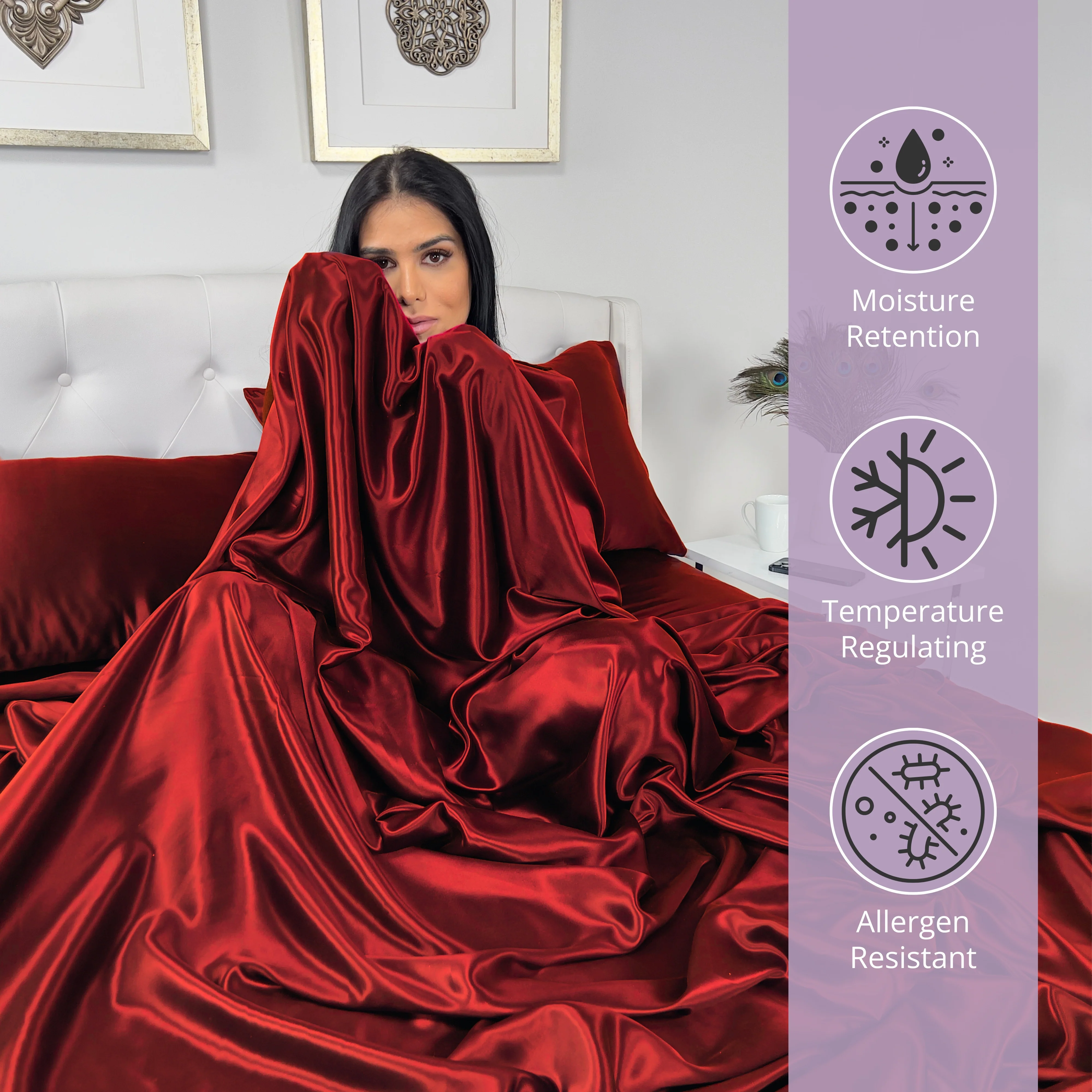 22 Momme Silk Sheet Set - Cabernet - Image 4