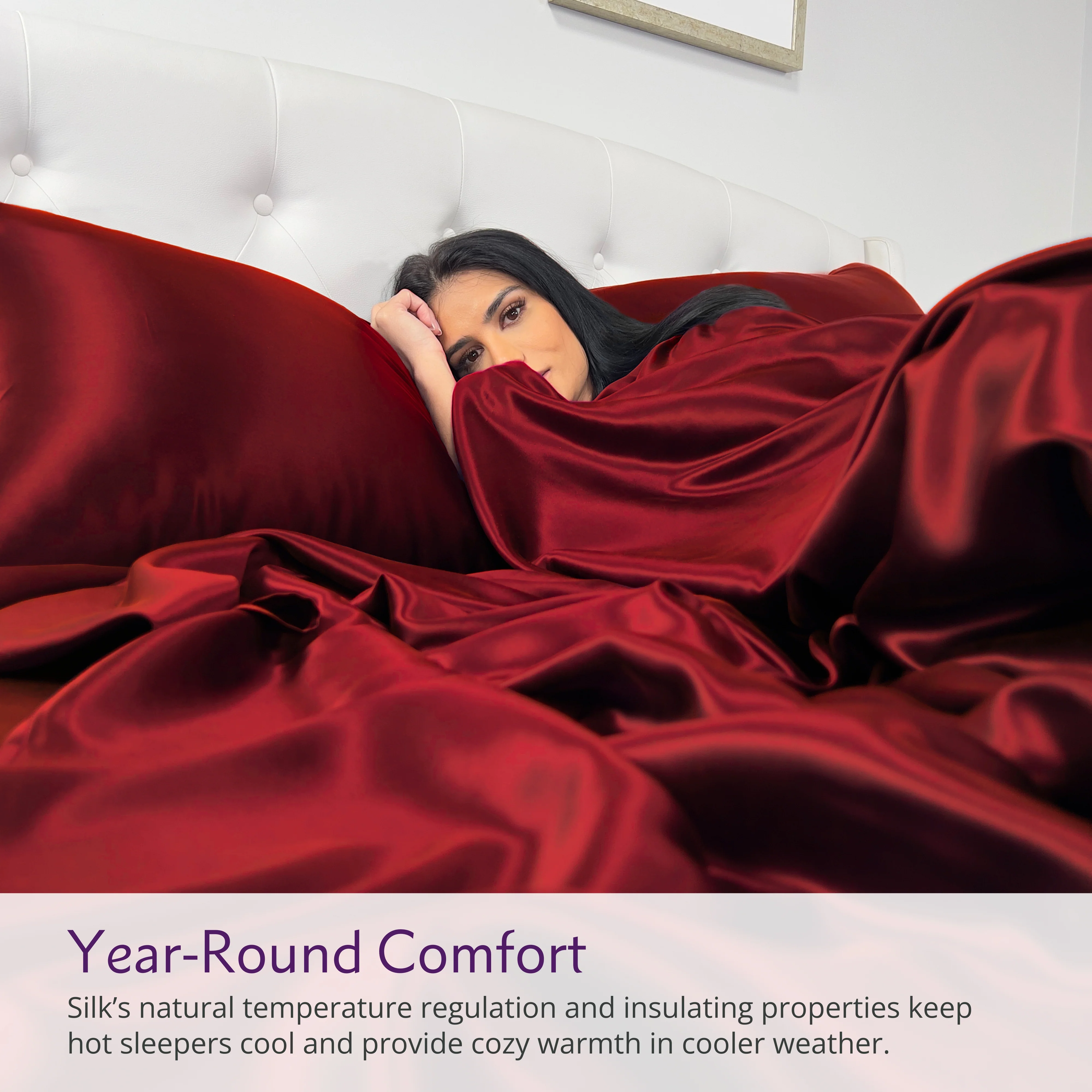 22 Momme Silk Sheet Set - Cabernet - Image 5