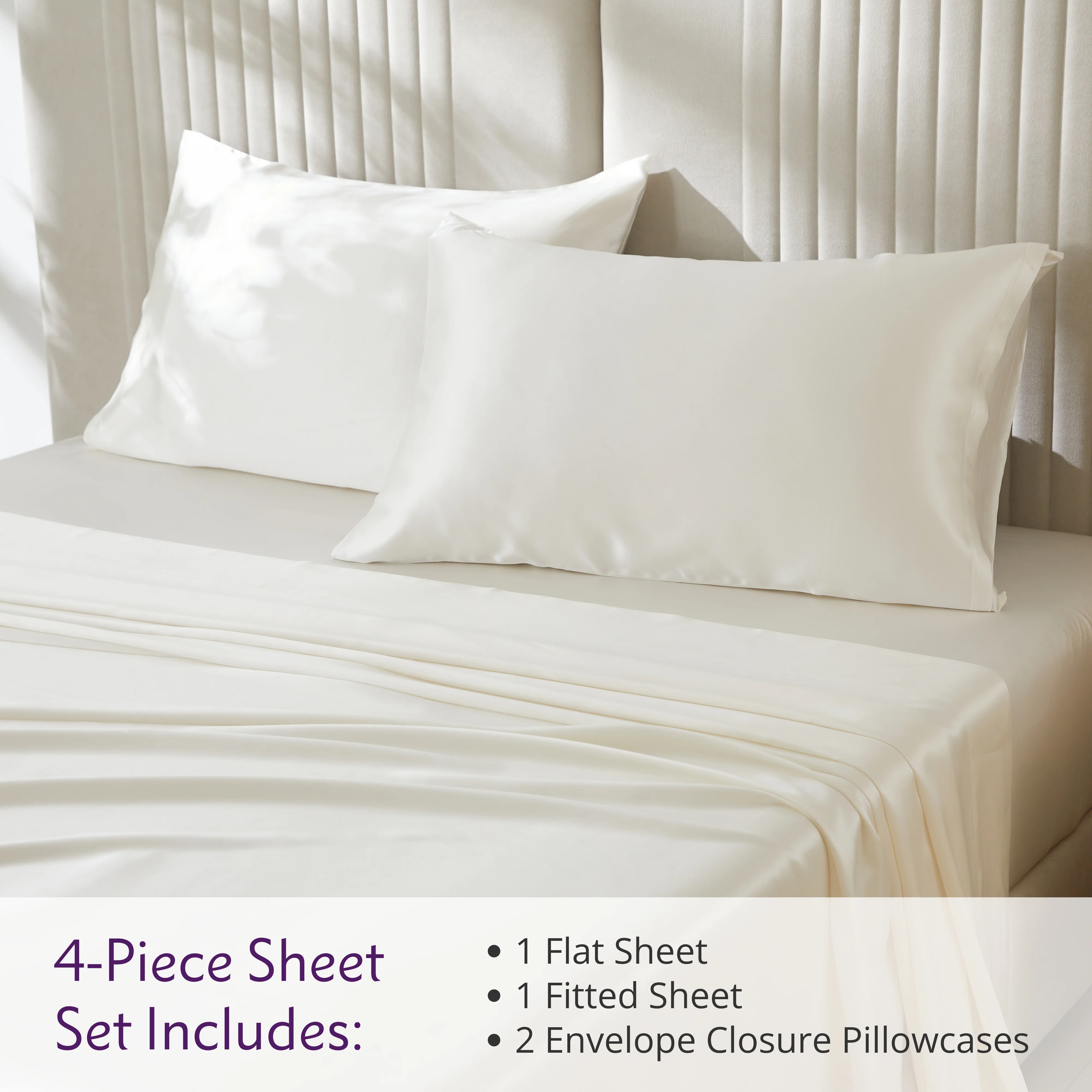 22 Momme Silk Sheet Set - Natural Ivory - Image 3