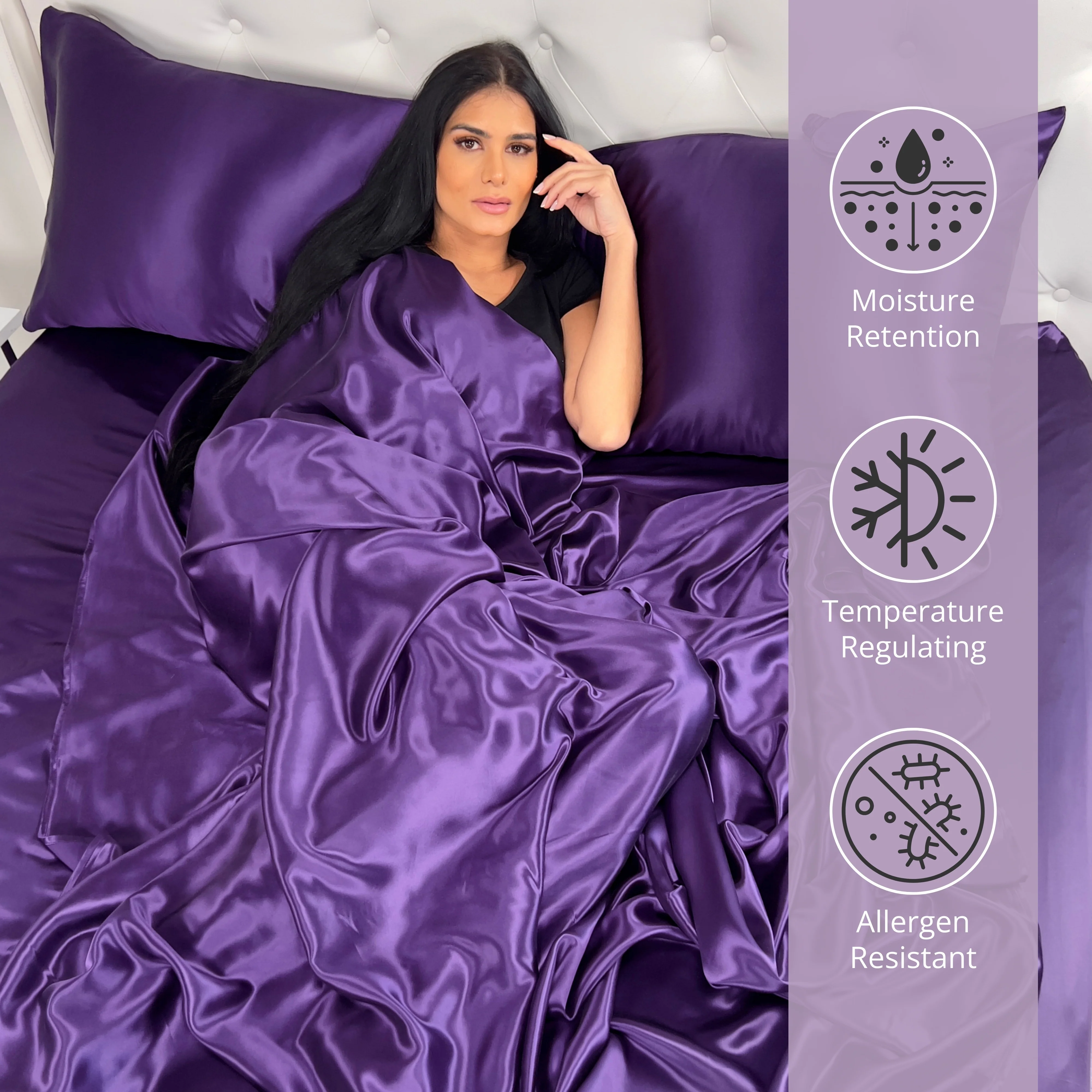 22 Momme Silk Sheet Set - Plum - Image 5