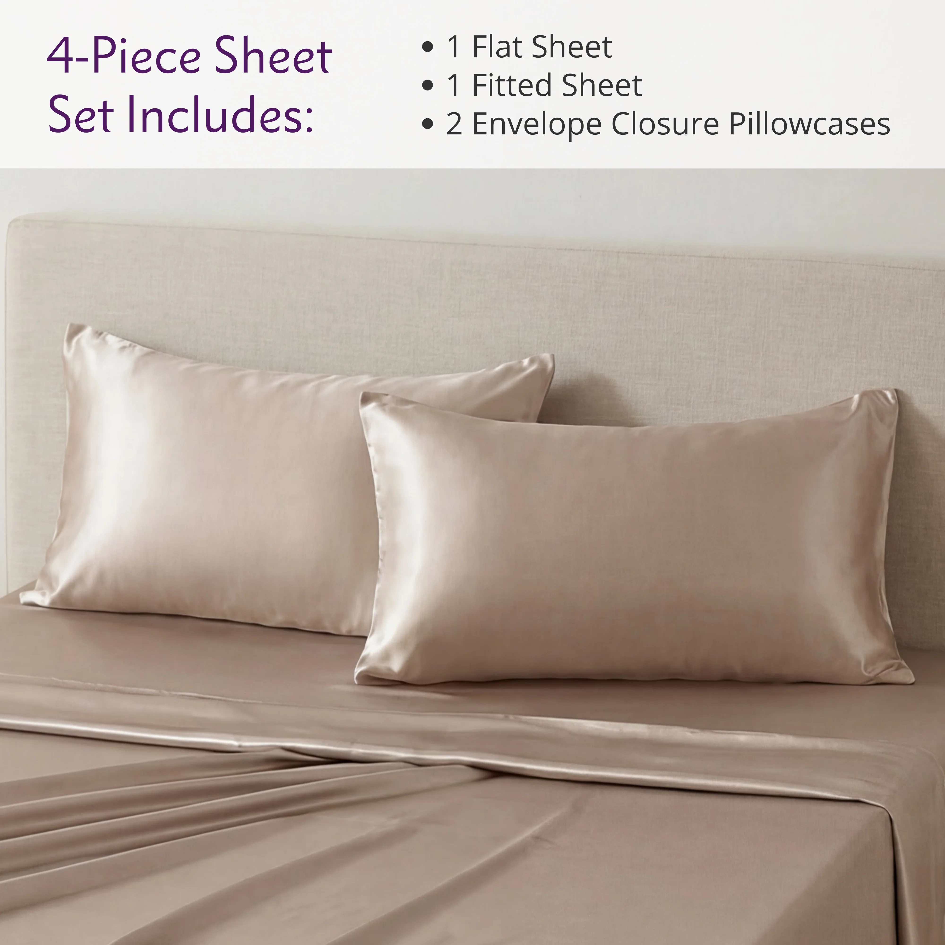 22 Momme Silk Sheet Set - Taupe - Image 3