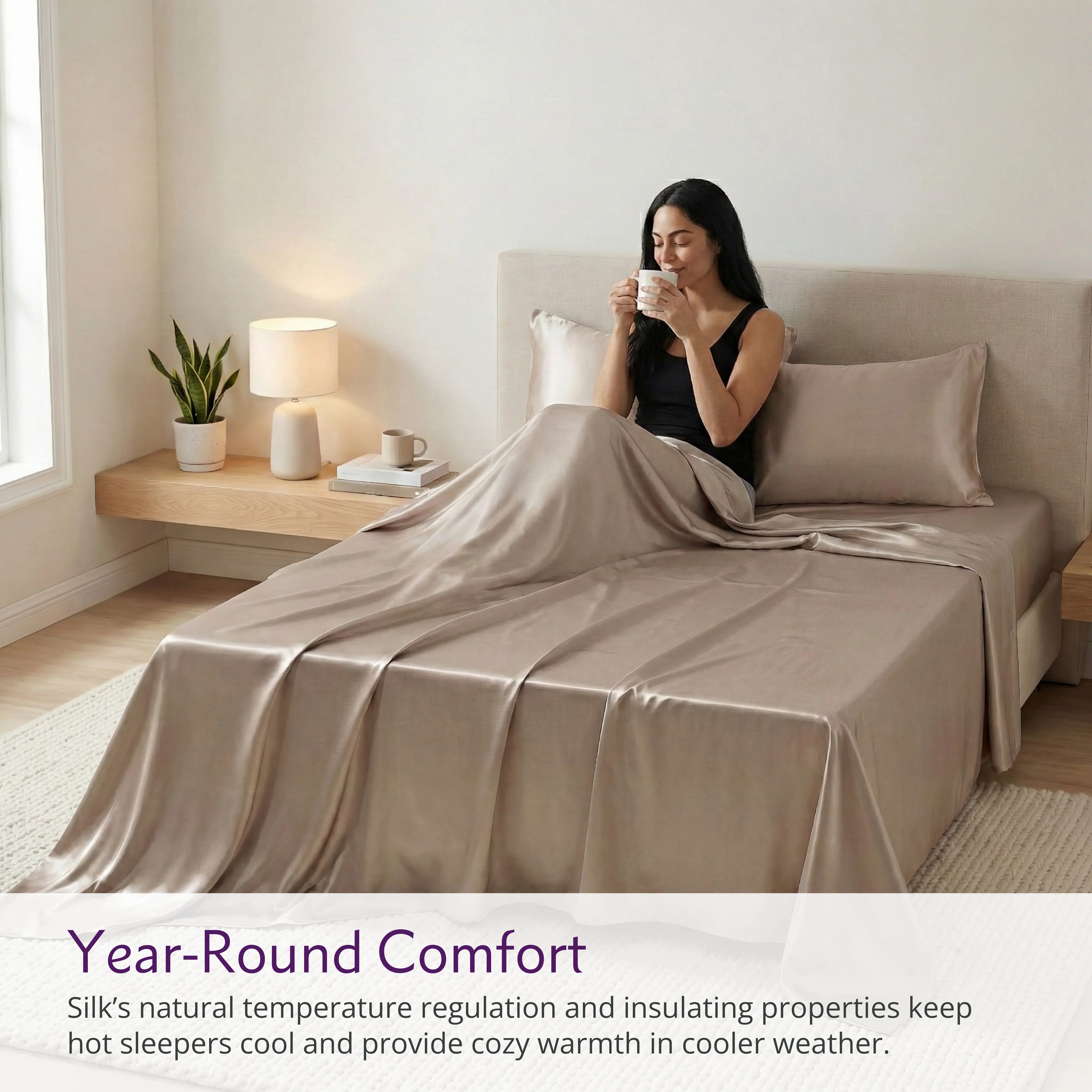 22 Momme Silk Sheet Set - Taupe - Image 7