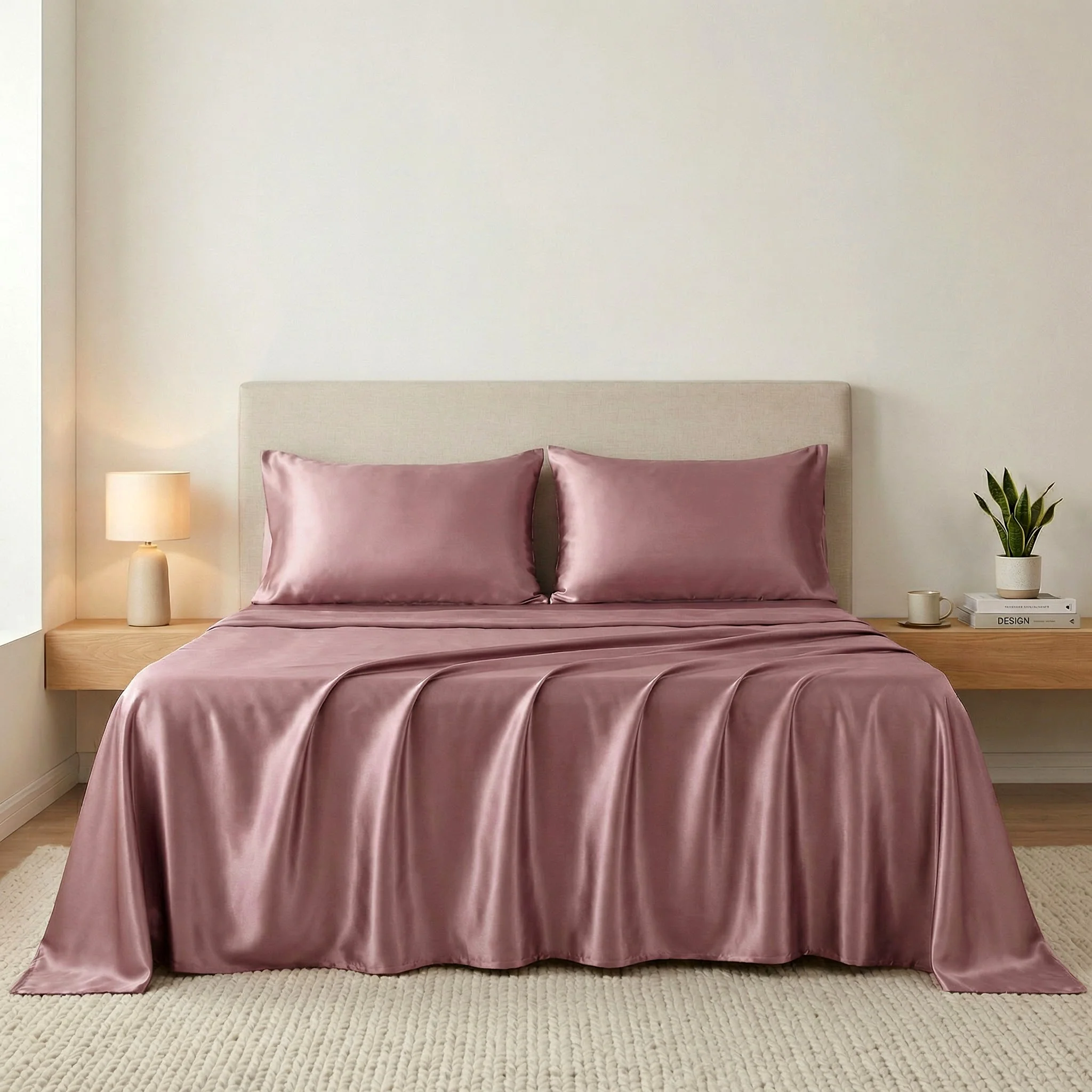 22 Momme Silk Sheet Set - Vintage Rose - Image 10