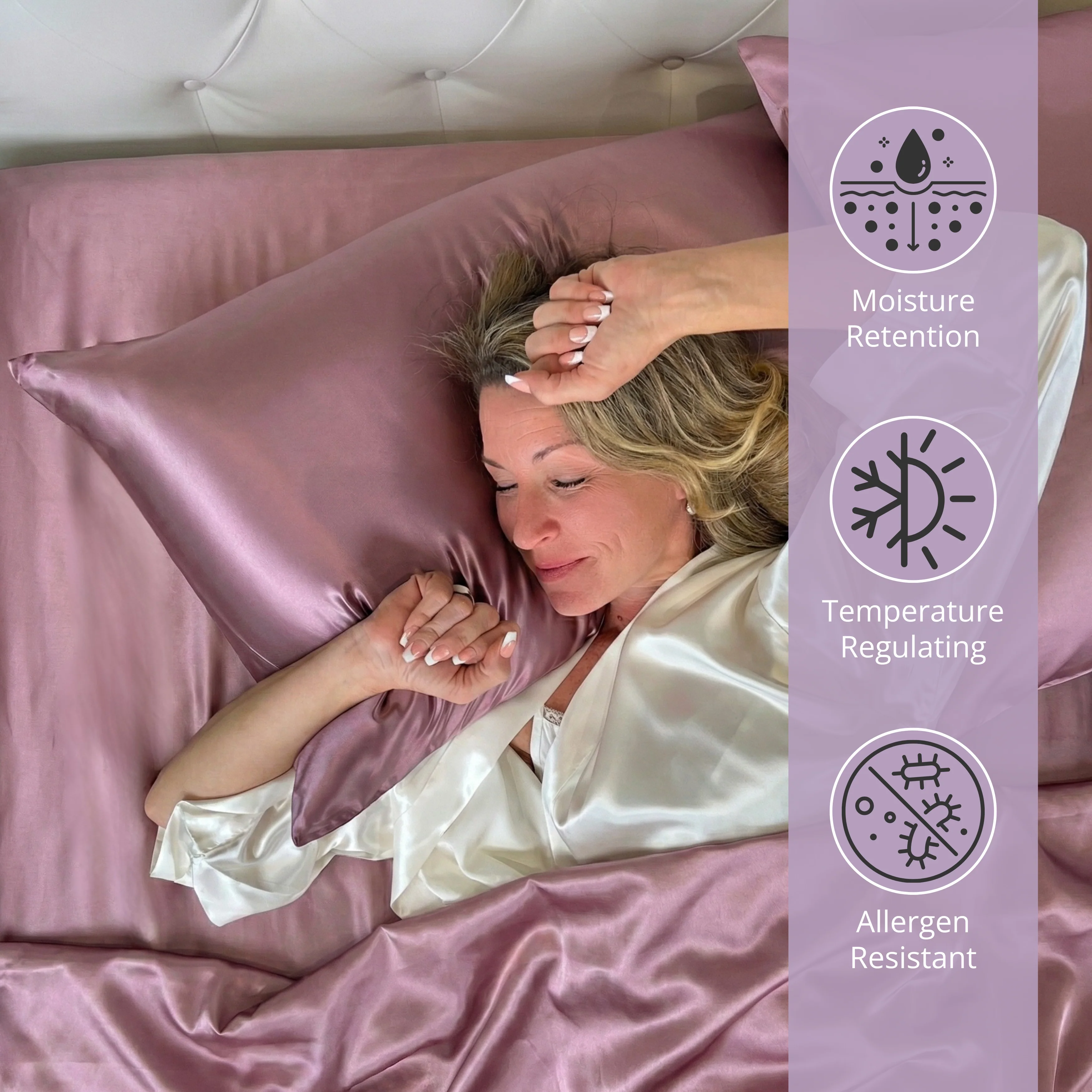 22 Momme Silk Sheet Set - Vintage Rose - Image 7