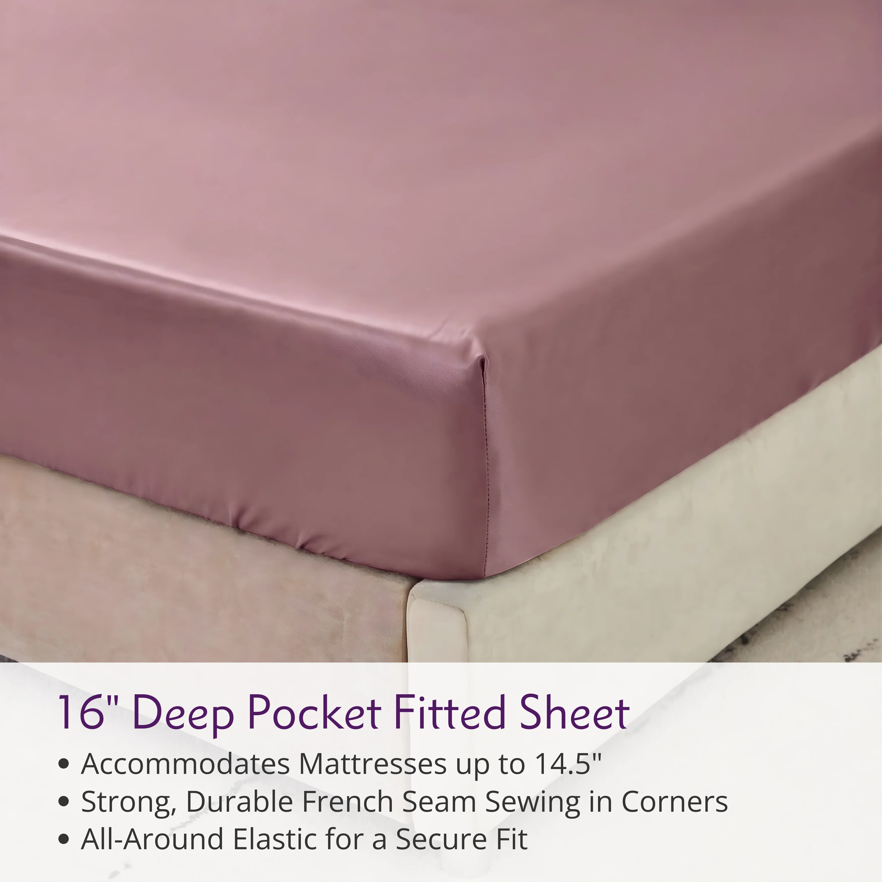 22 Momme Silk Sheet Set - Vintage Rose - Image 9