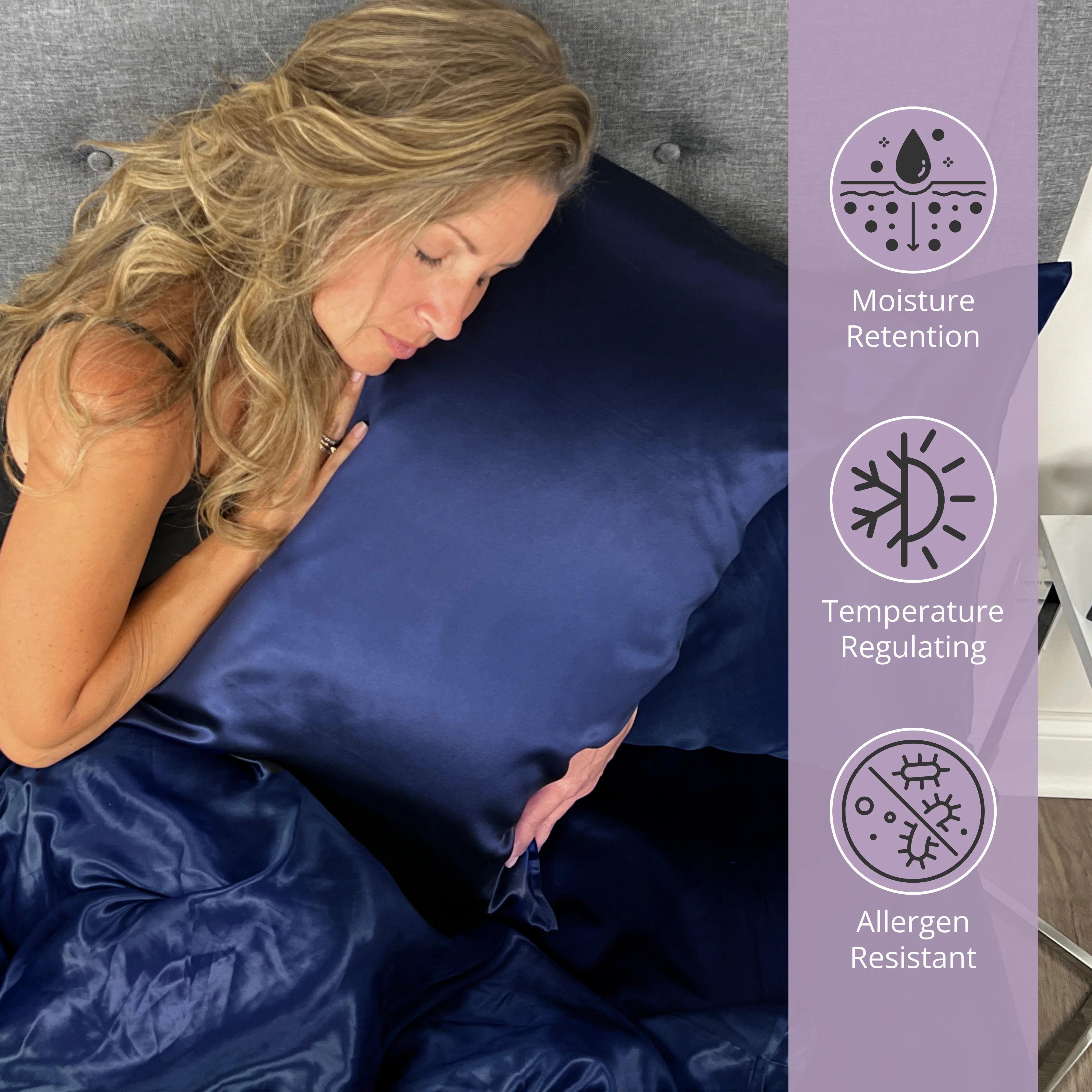 30 Momme Silk Sheet Set - Navy - Image 5