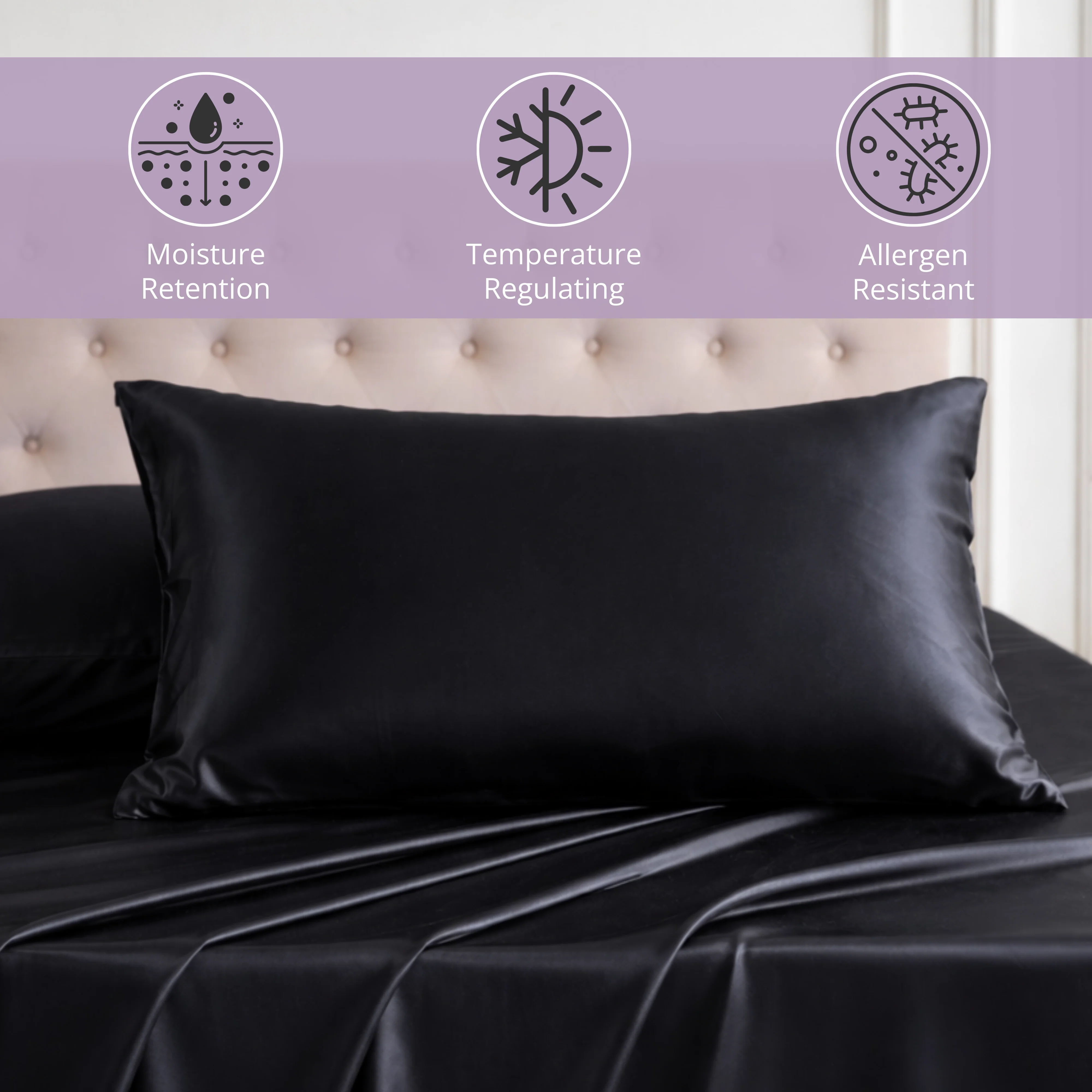 30 Momme Silk Pillowcase - Black - Image 4