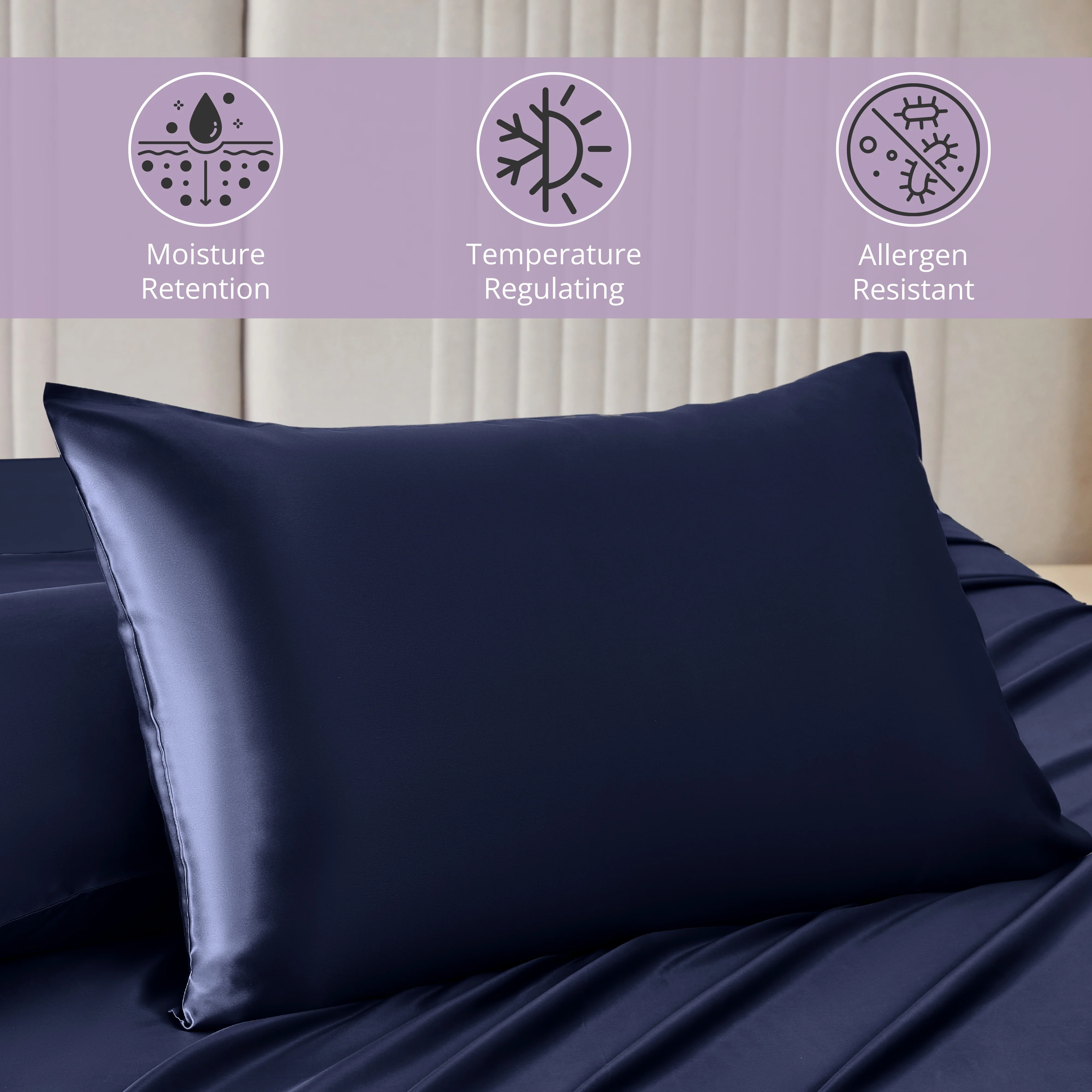 30 Momme Silk Pillowcase - Navy - Image 3