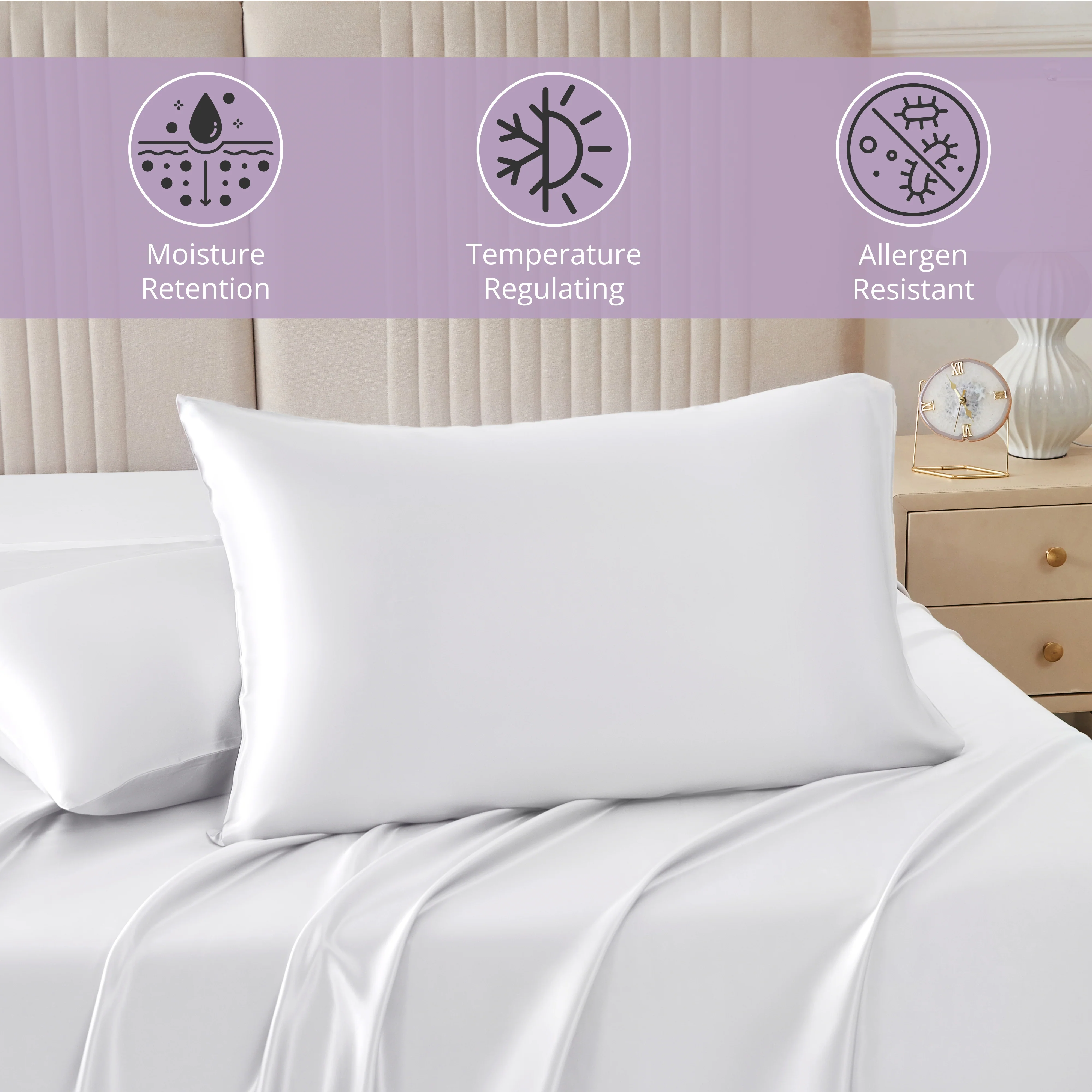 30 Momme Silk Pillowcase - White - Image 3