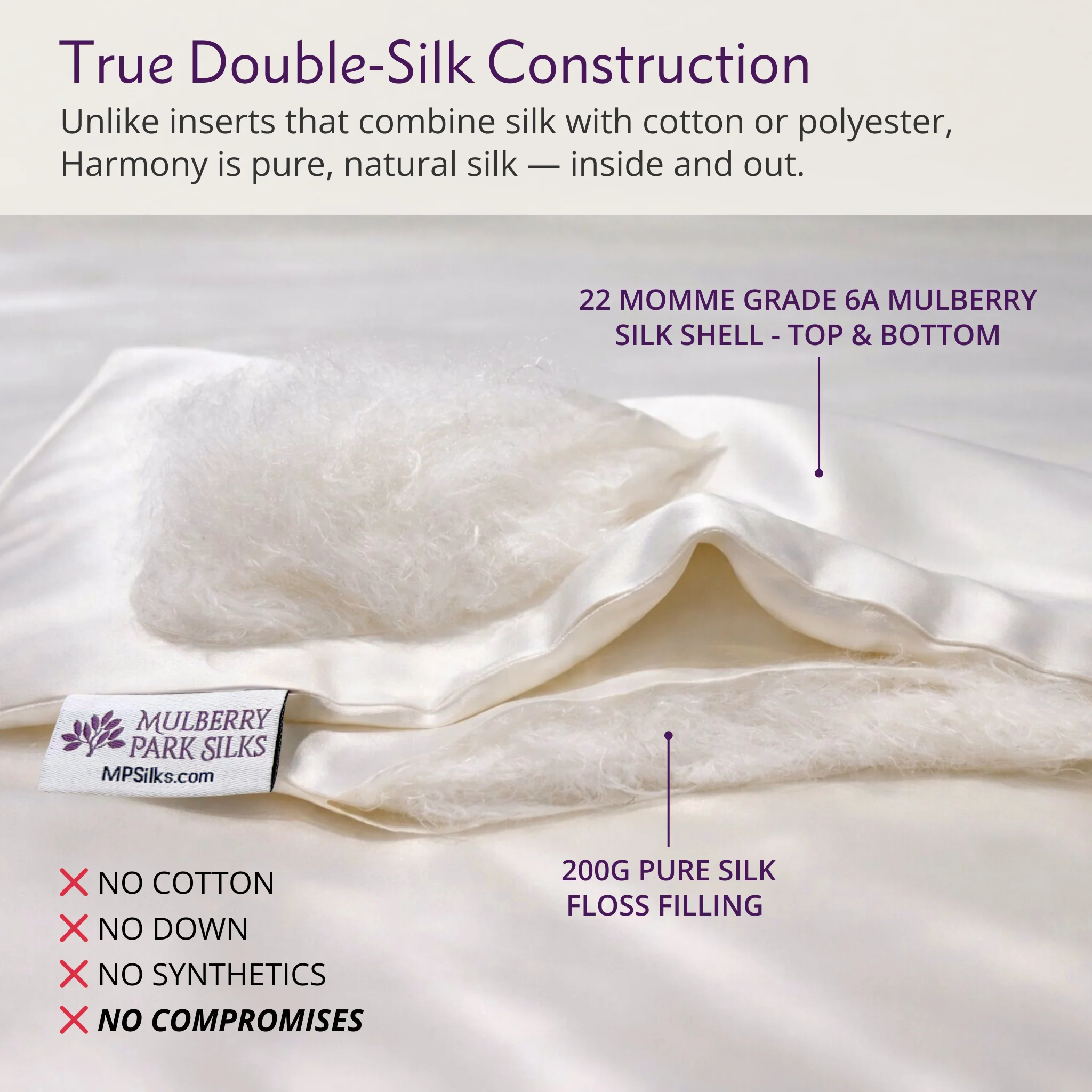 Harmony Quilted Mulberry Silk Bedspread - Natural Ivory - Image 3