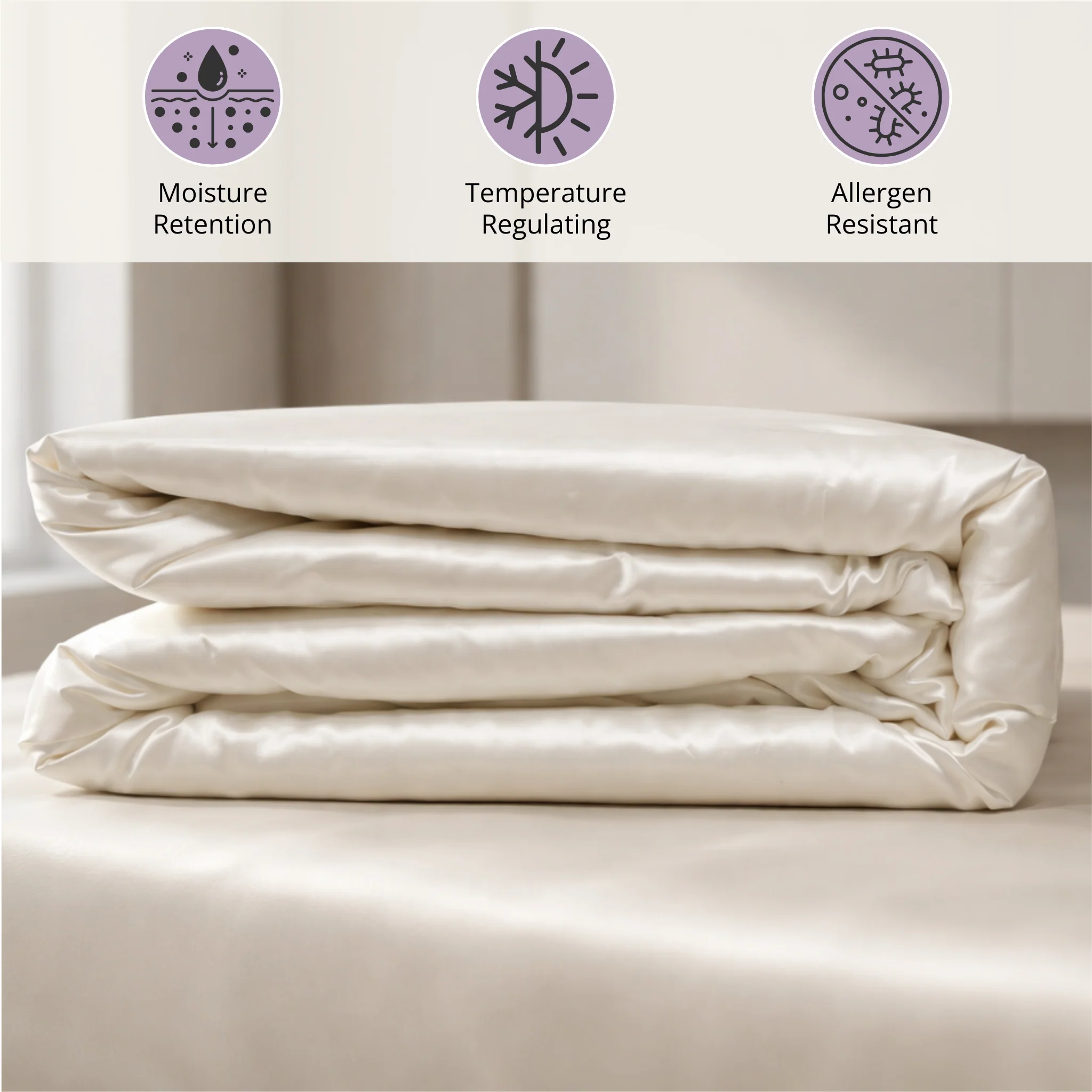 Harmony Quilted Mulberry Silk Bedspread - Natural Ivory - Image 4