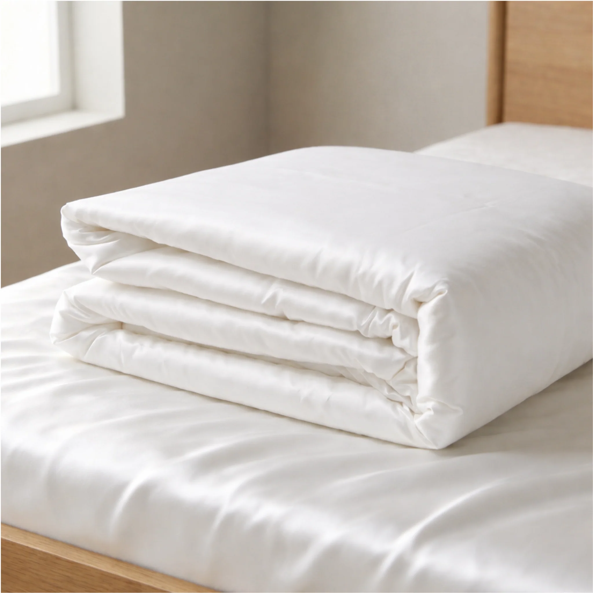 Harmony Quilted Mulberry Silk Bedspread - White - Image 9