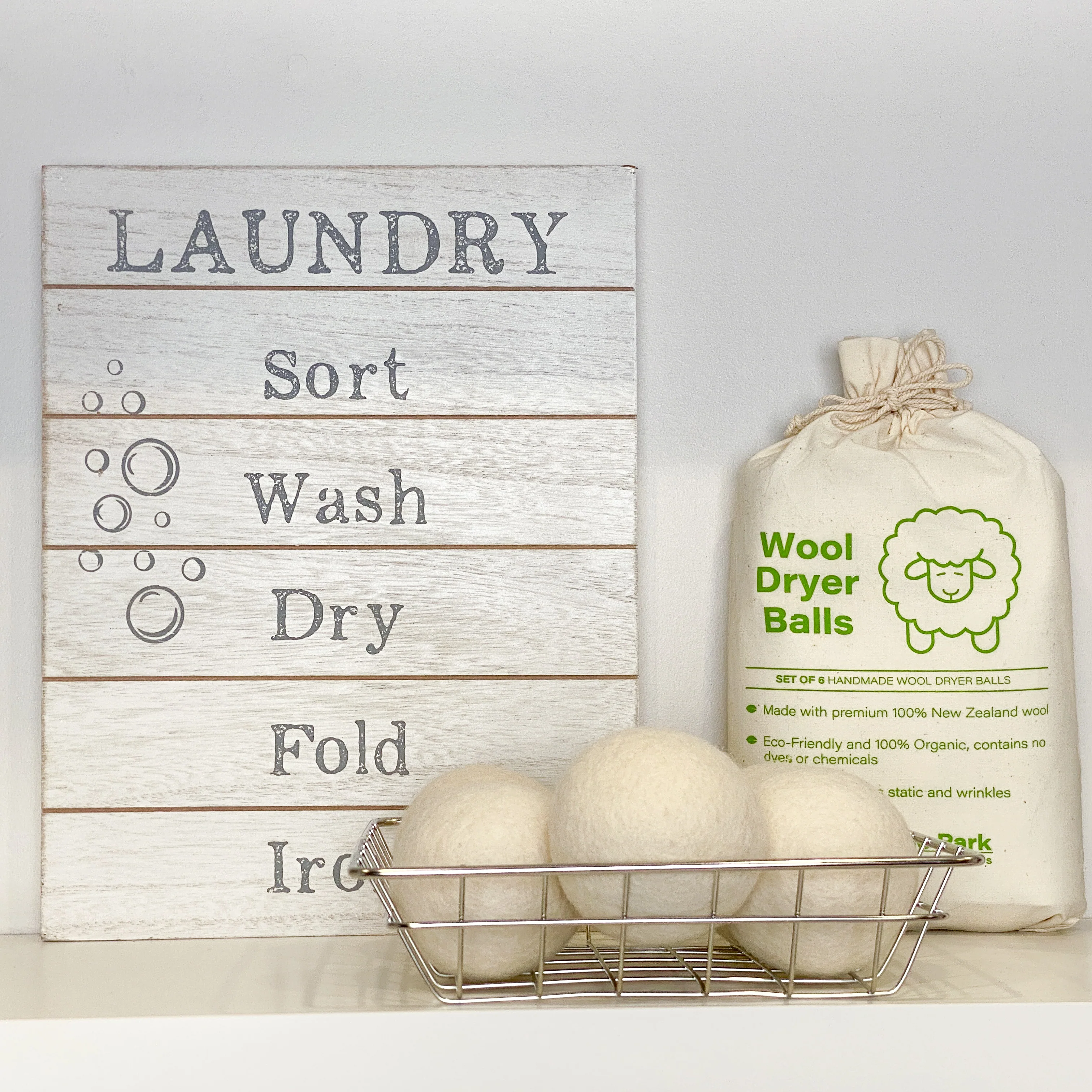Heritage Park Wool Dryer Balls - White / 6-Pack - Image 6