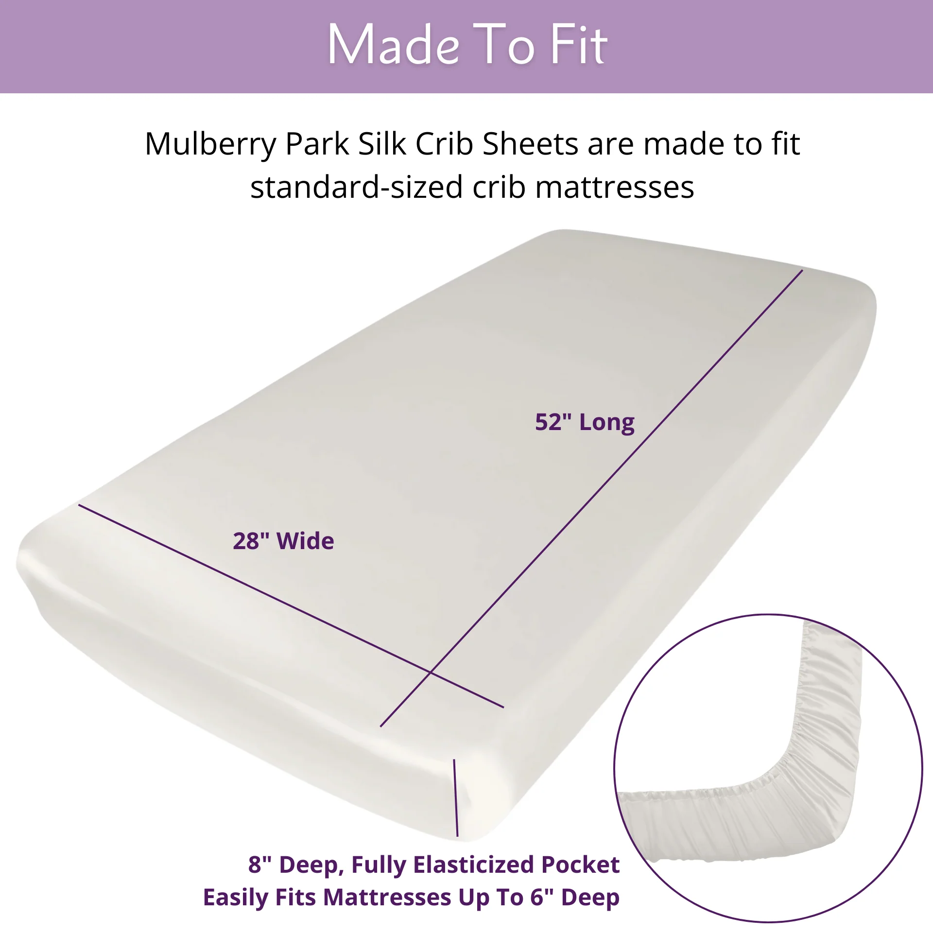 Silk Crib Fitted Sheet - Natural Ivory - Image 4