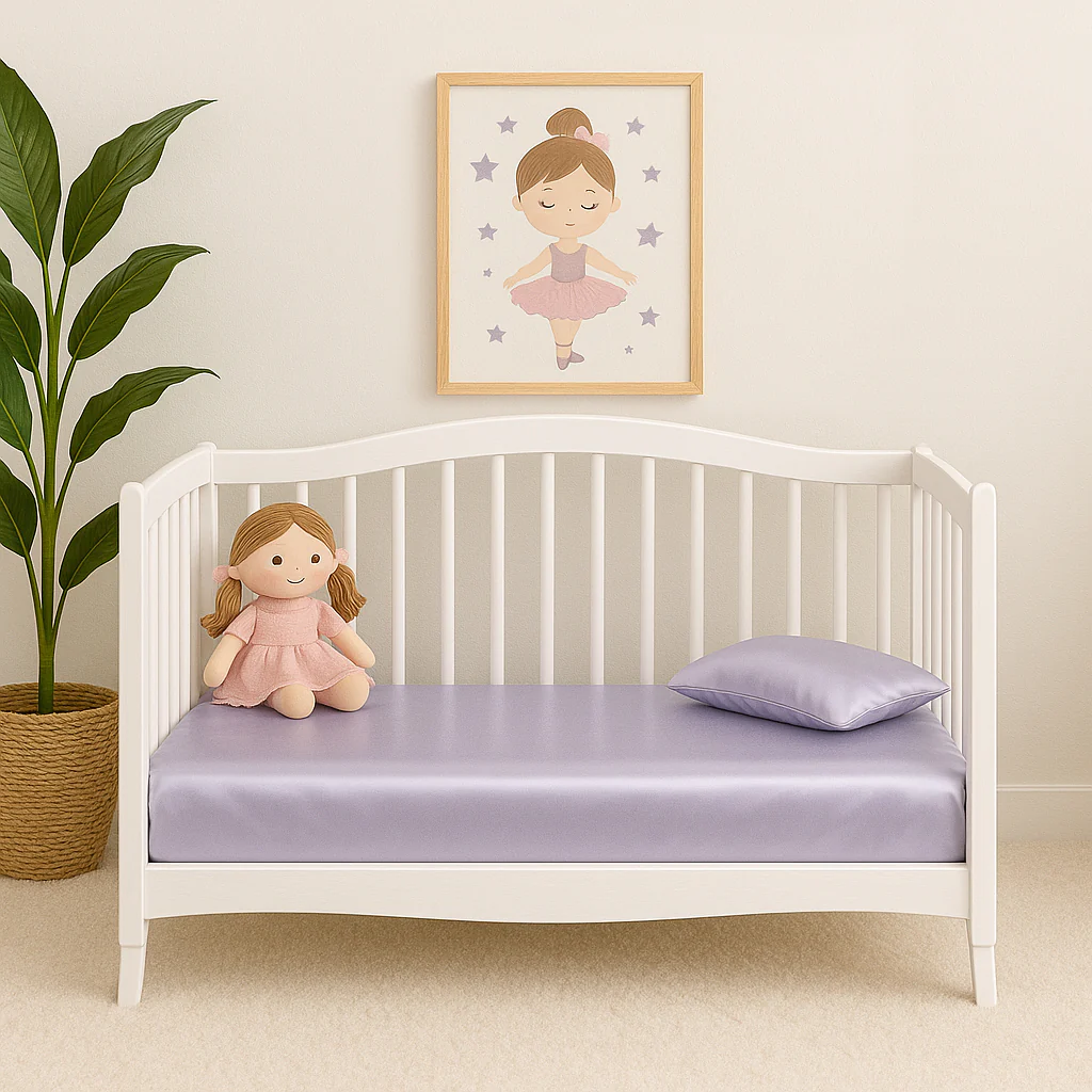Silk Crib Fitted Sheet - Peaceful Purple