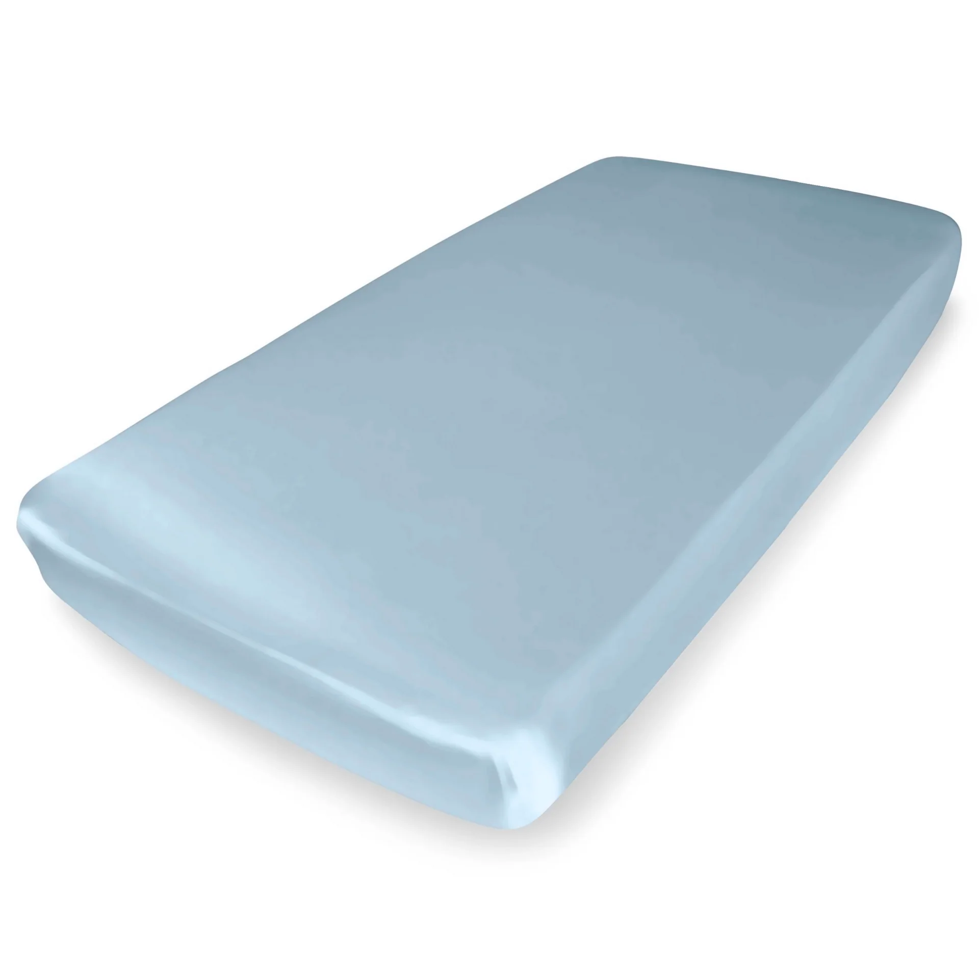 Silk Crib Fitted Sheet - Bedtime Blue - Image 2