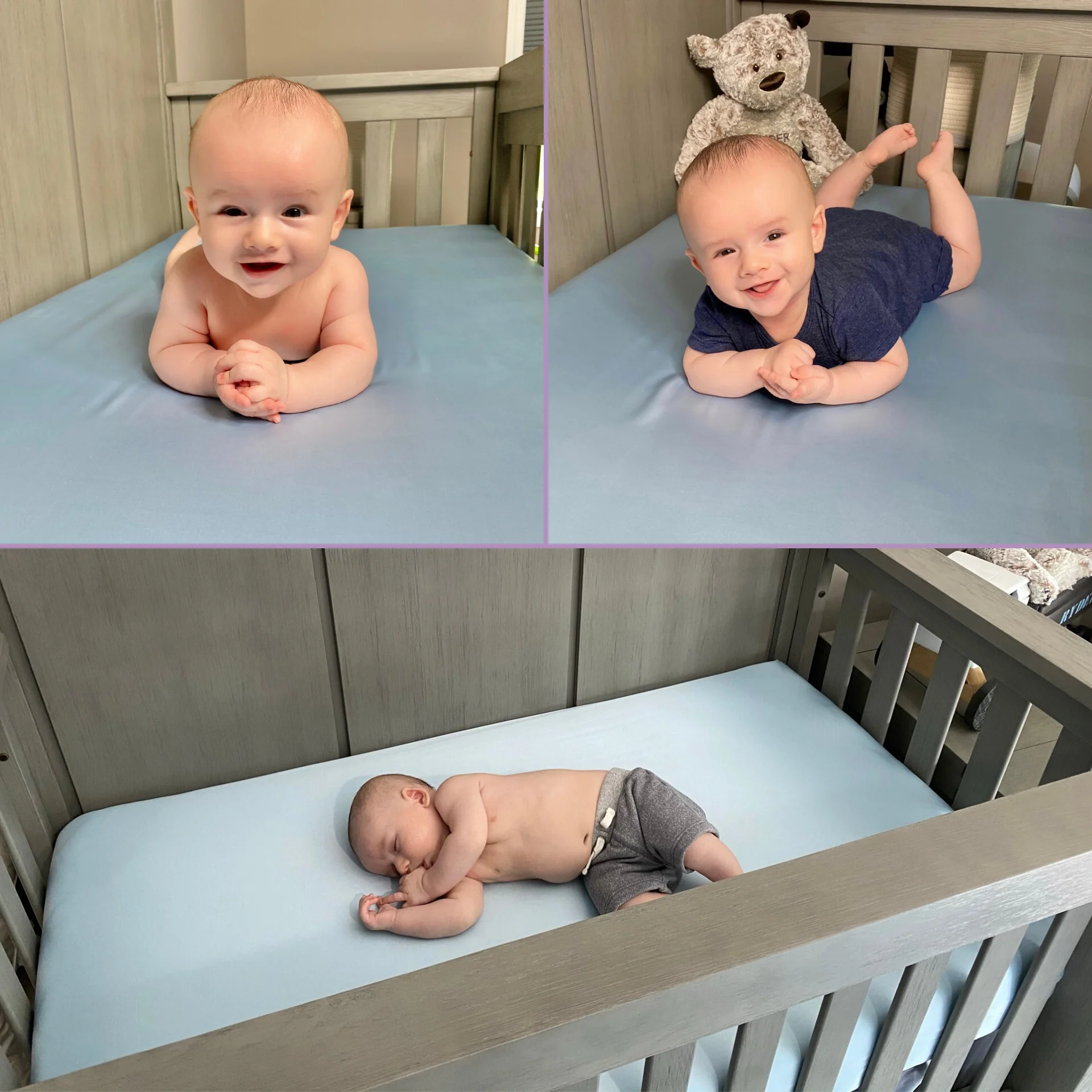 Silk Crib Fitted Sheet - Bedtime Blue - Image 6