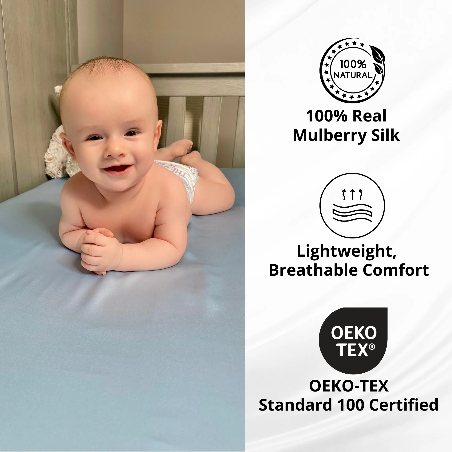 Silk Crib Fitted Sheet - Lullaby Pink - Image 8