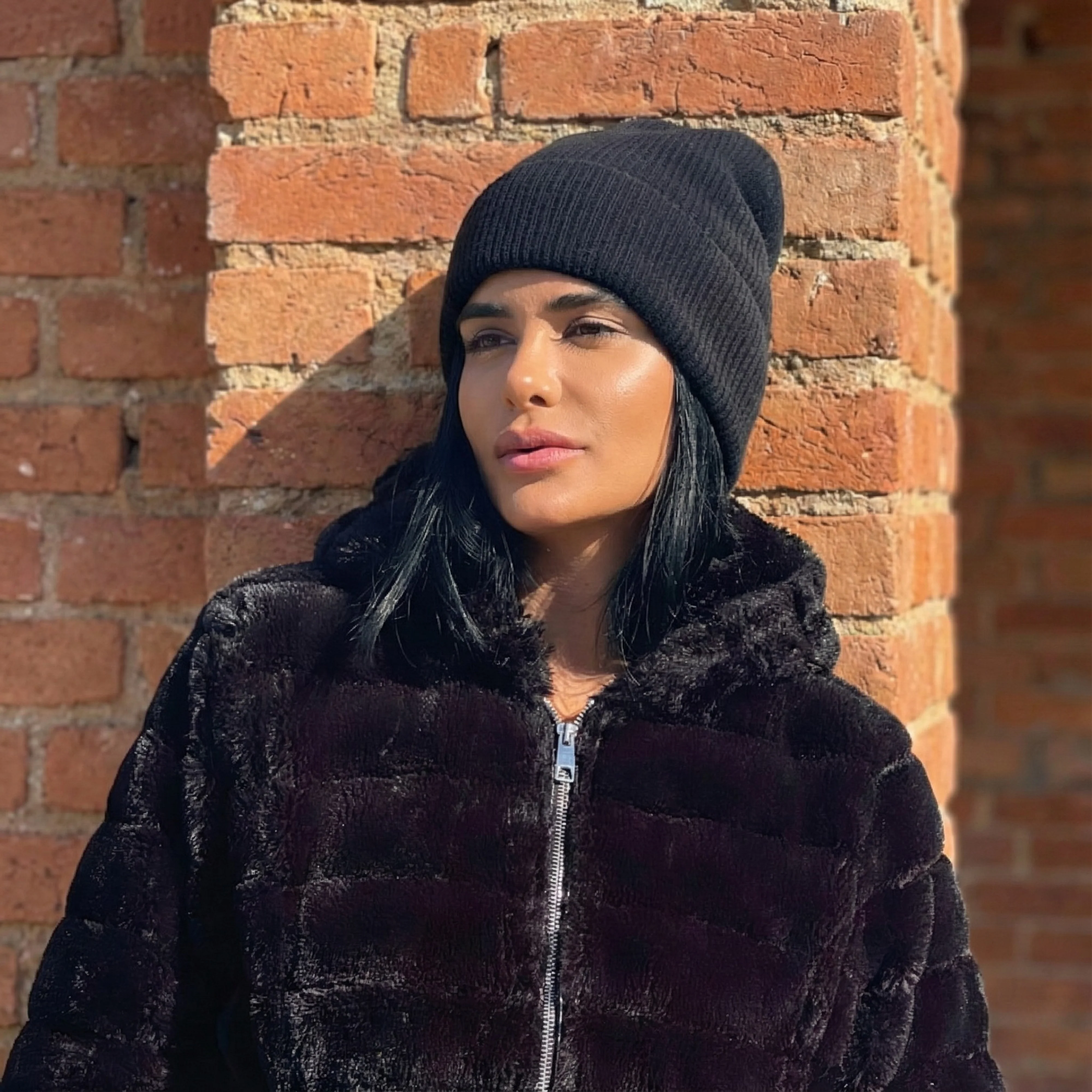 Silk-Lined Wool & Cashmere Beanie - Black