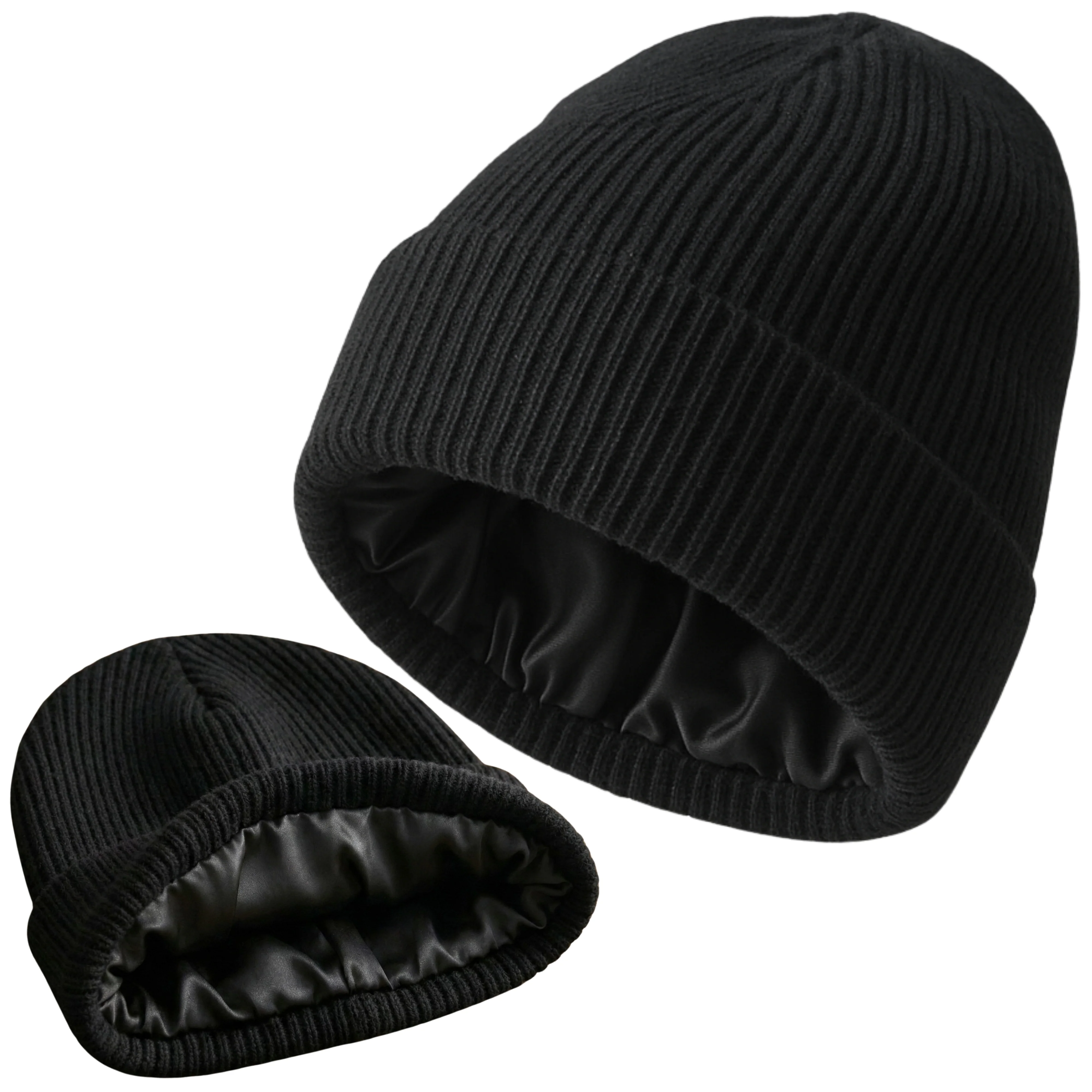 Silk-Lined Wool & Cashmere Beanie - Black - Image 2