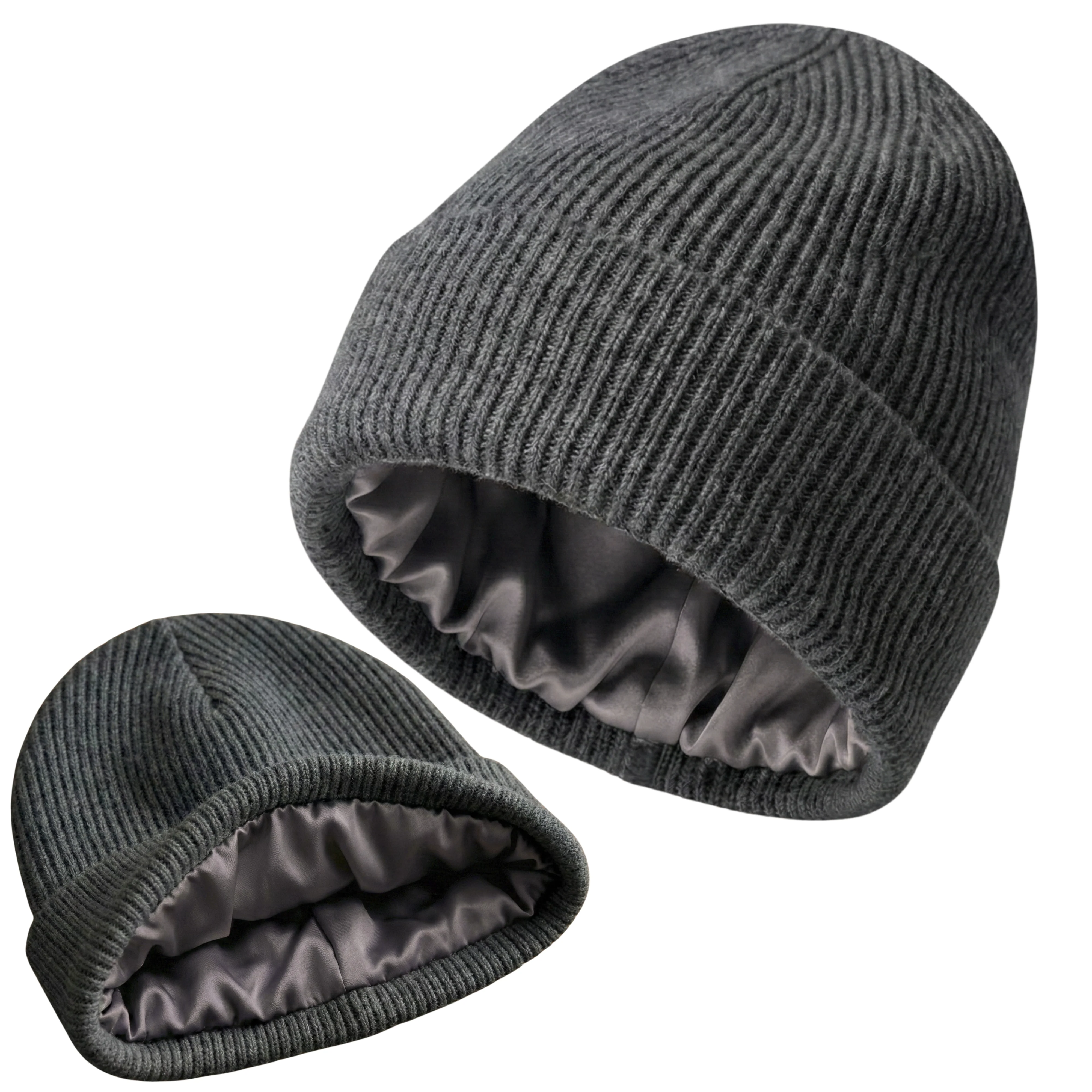 Silk-Lined Wool & Cashmere Beanie - Grey - Image 2