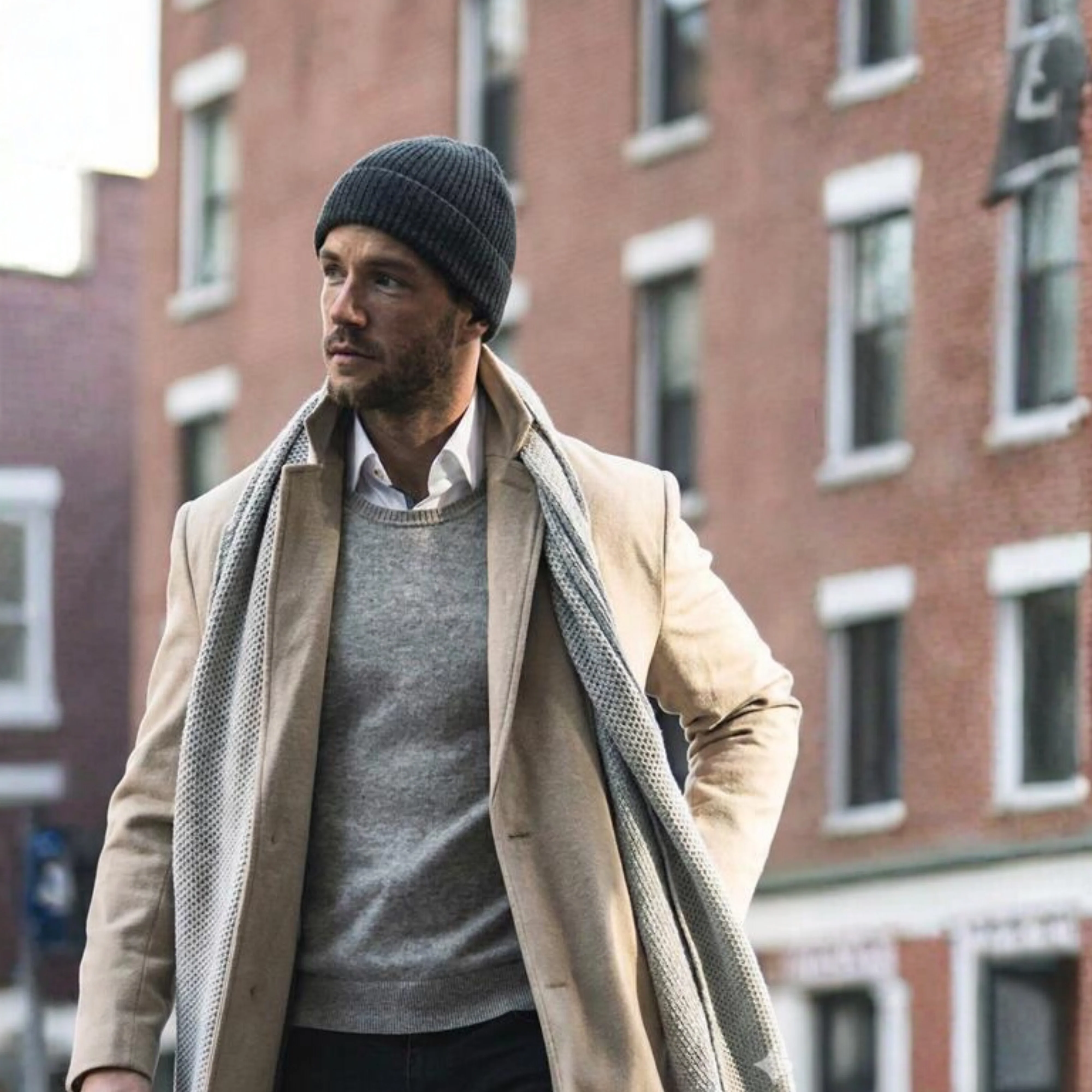 Silk-Lined Wool & Cashmere Beanie - Grey - Image 9