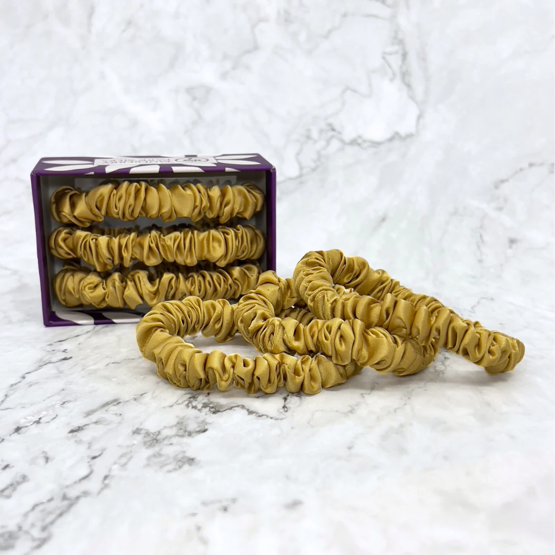 Silk Scrunchies - Gold - Image 4