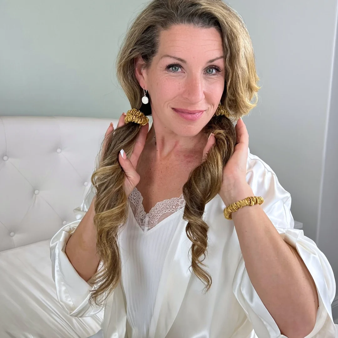 Silk Scrunchies - Gold - Image 5