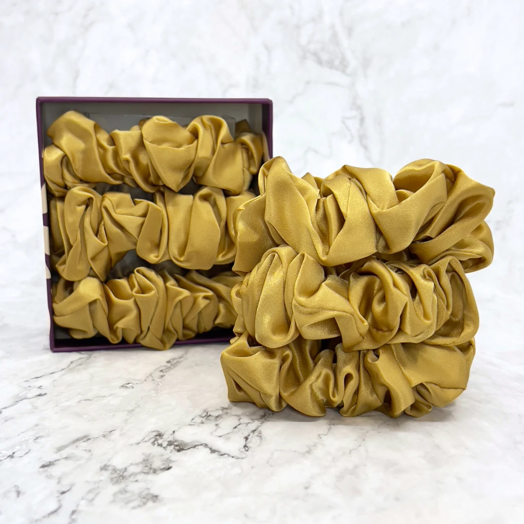 Silk Scrunchies - Gold - Image 7