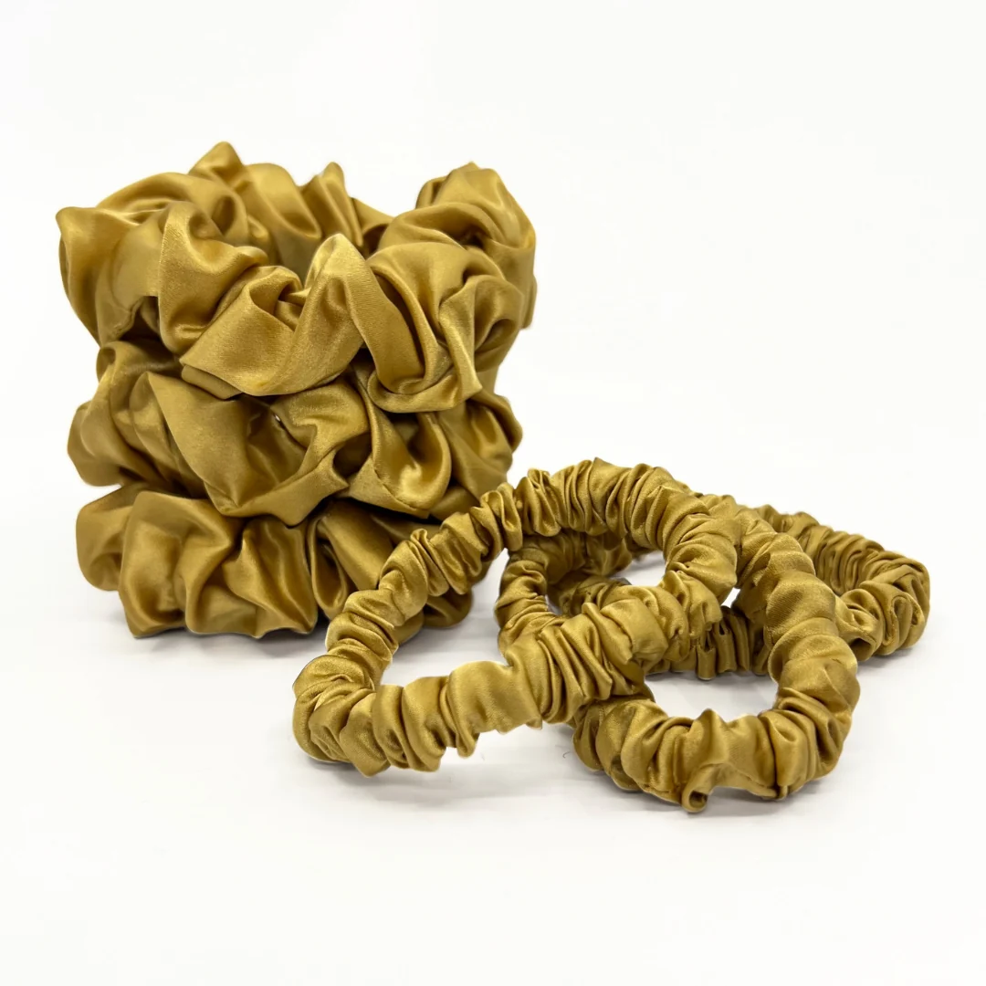 Silk Scrunchies - Gold - Image 9