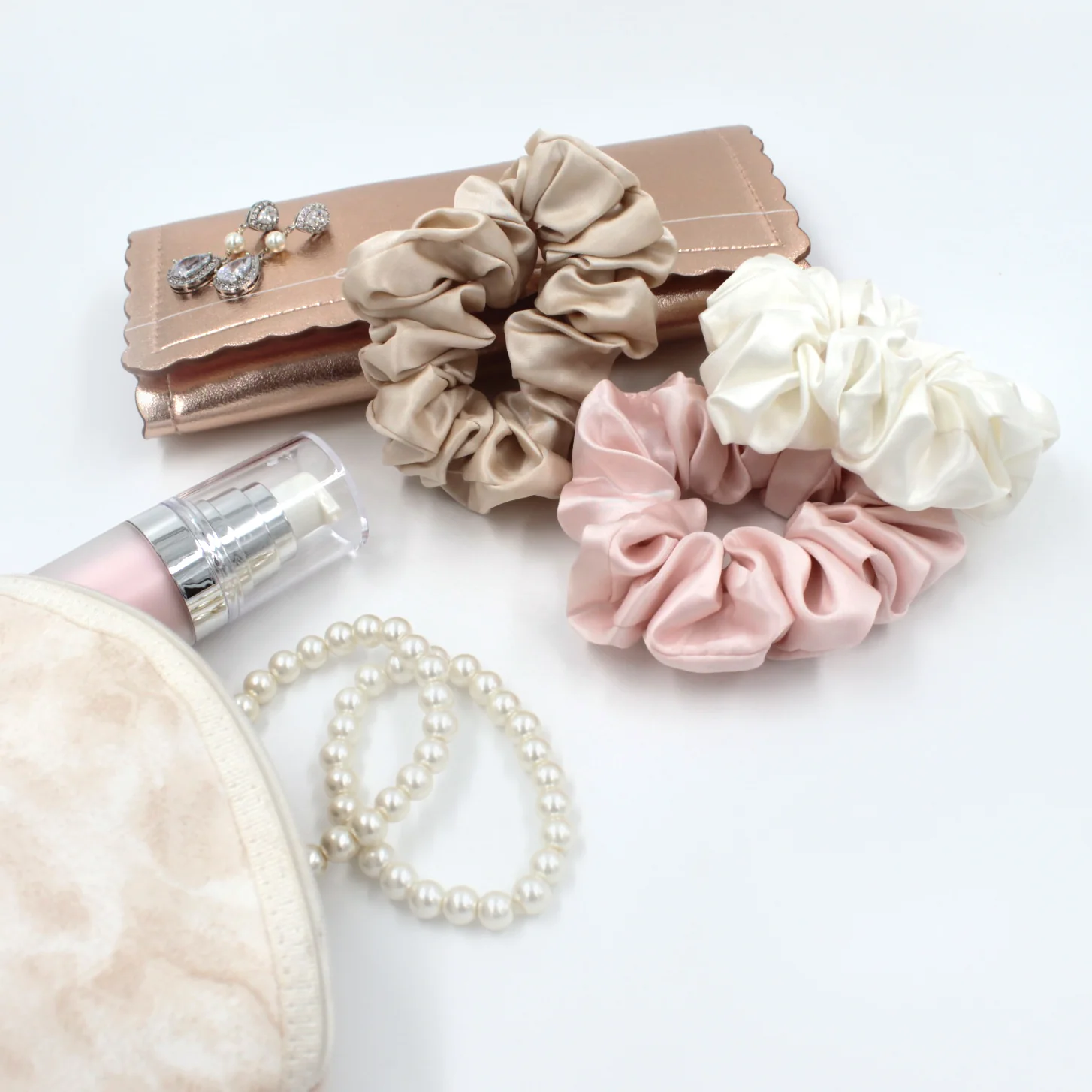Silk Scrunchies - Ivory, Pink, Sand - Image 17
