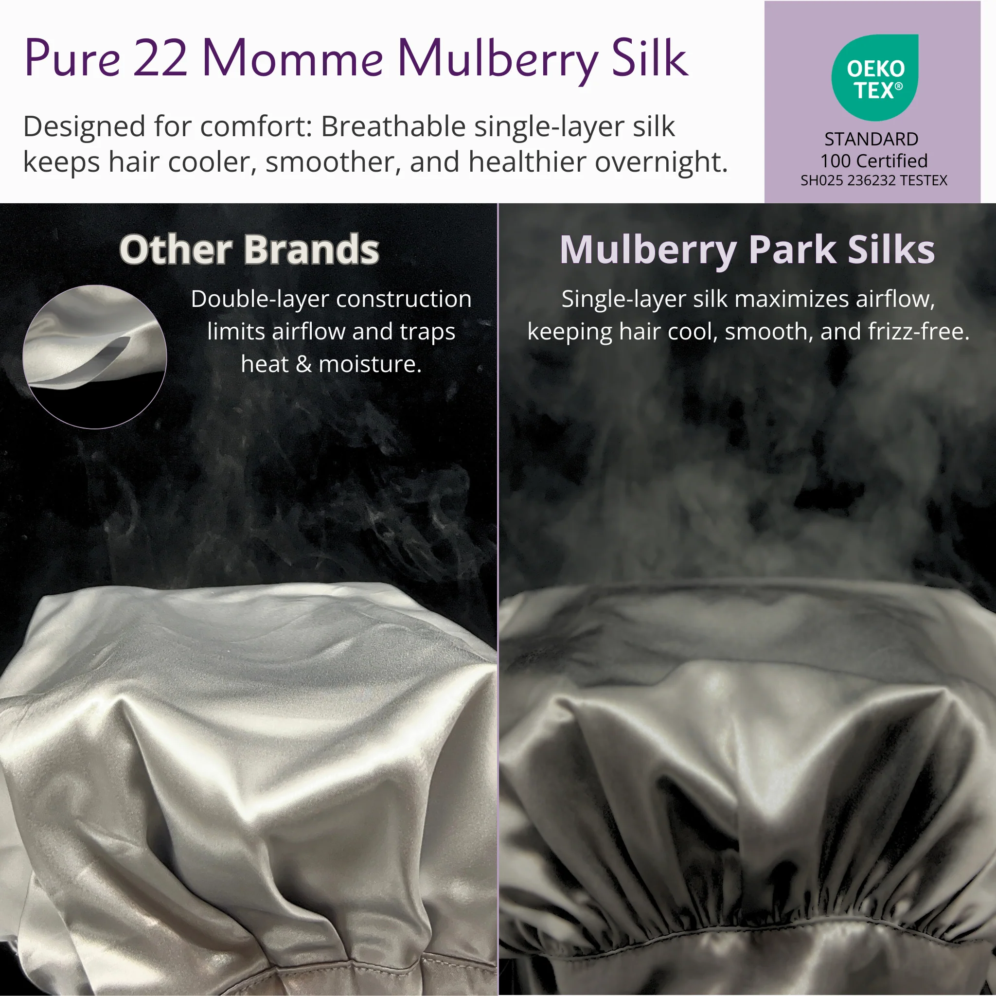 Silk Short Reversible Bonnet - Gunmetal - Image 4